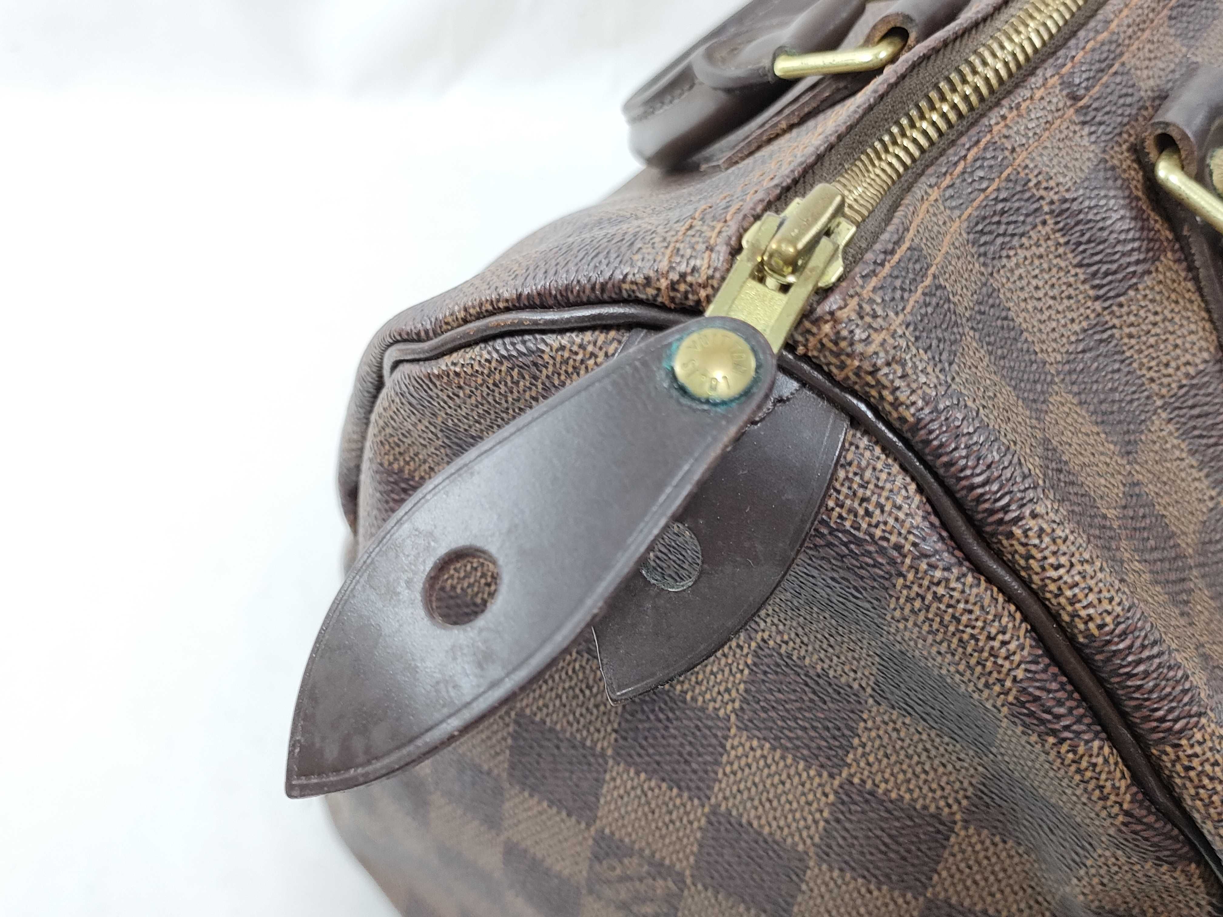 Damier ID-Speedy 30 Canvas Brown Handbag GHW AA5100 — view 8