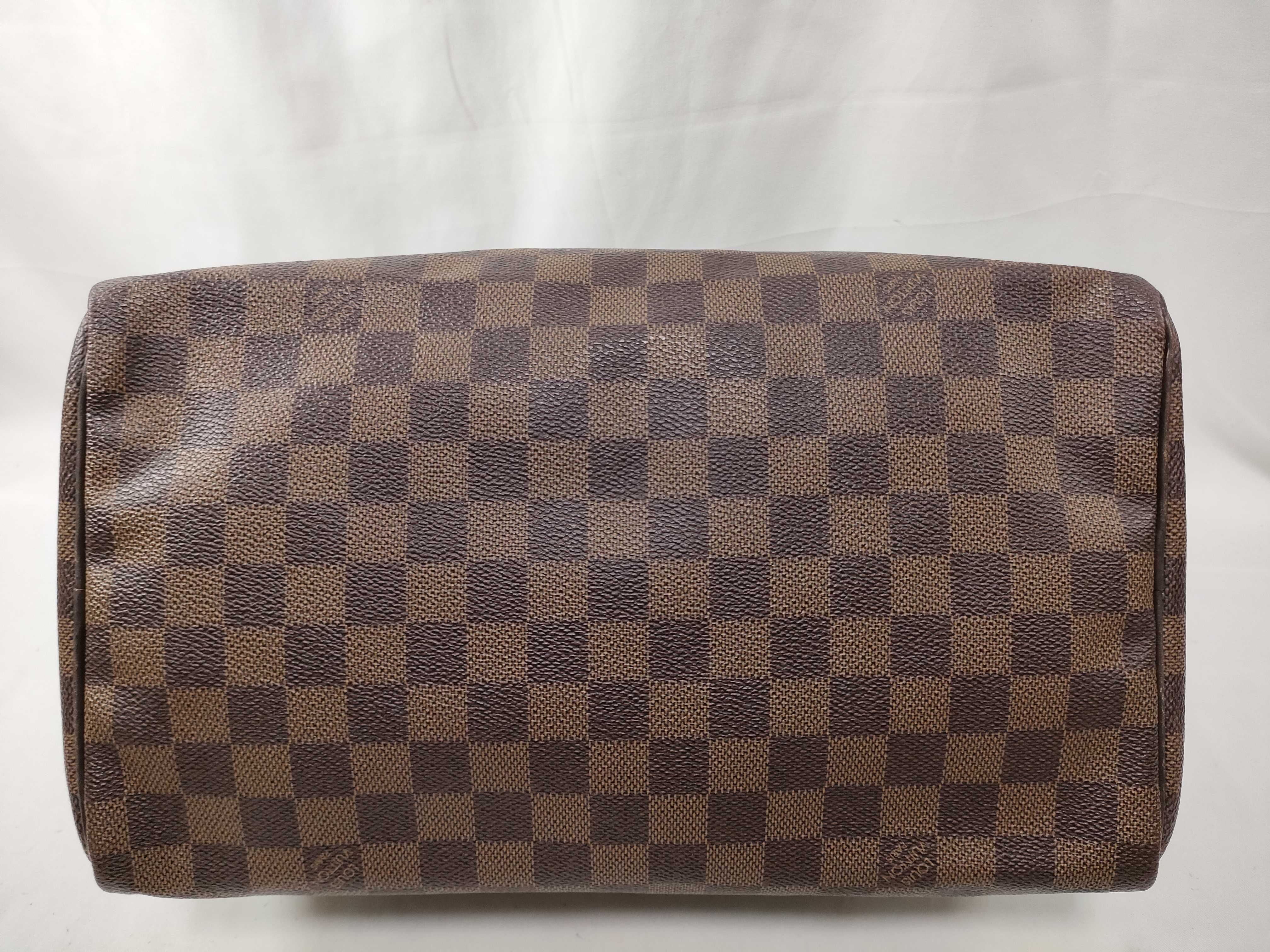 Damier ID-Speedy 30 Canvas Brown Handbag GHW AA5100 — view 9