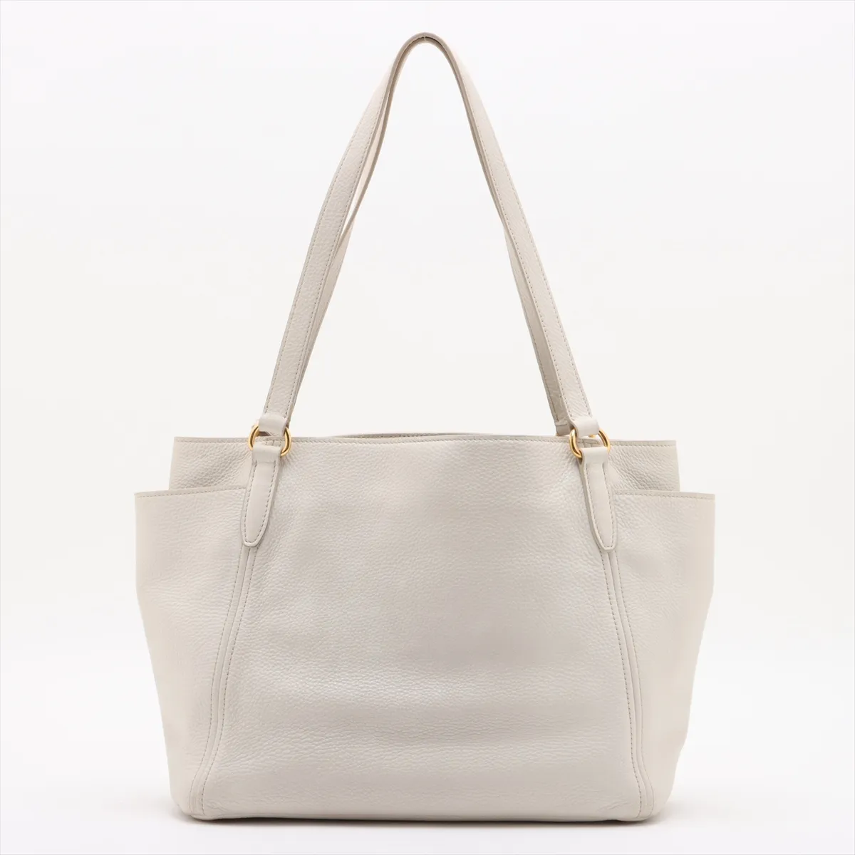 Vitello Dino Leather Tote Bag White — view 2