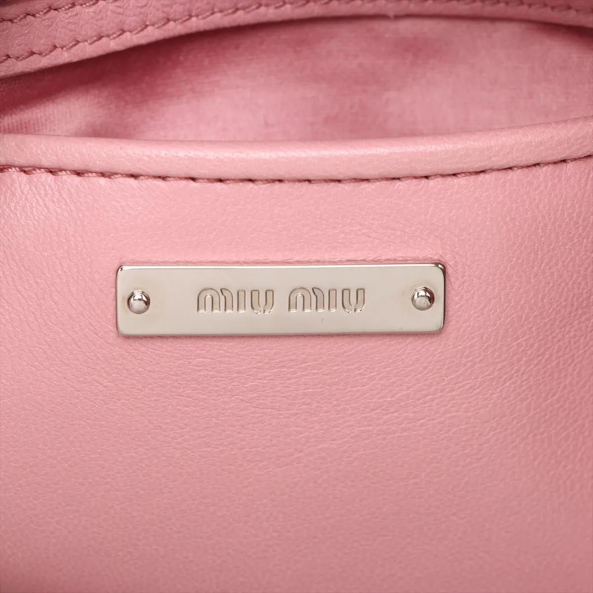 Nappa Crystal 5BE896 Leather 2-Way Handbag Pink — view 12