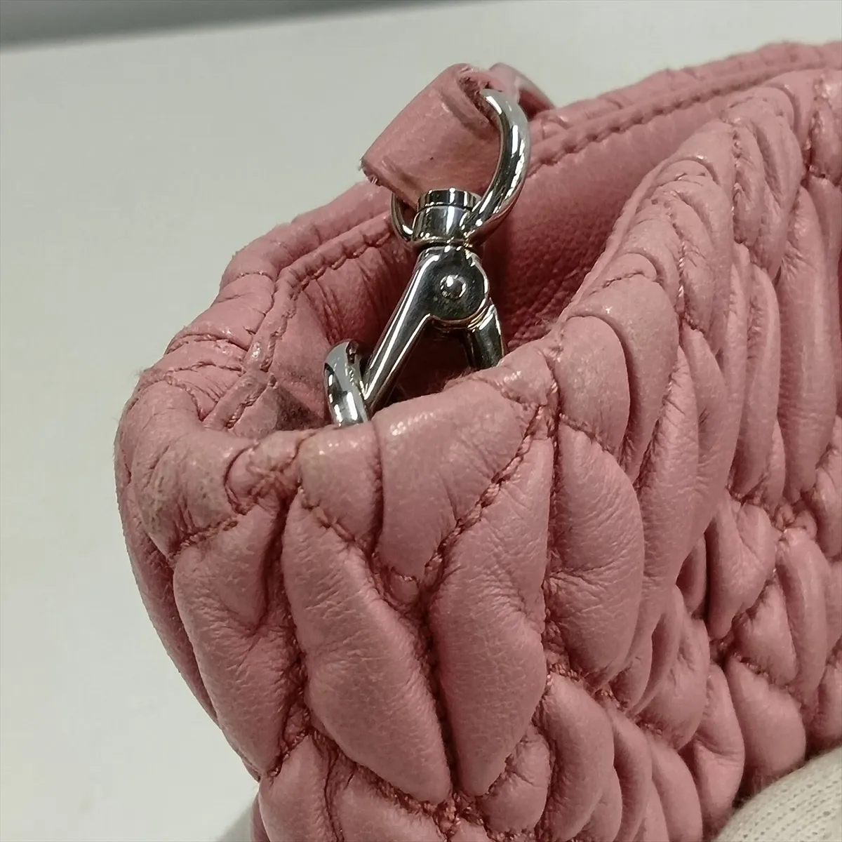 Nappa Crystal 5BE896 Leather 2-Way Handbag Pink — view 15