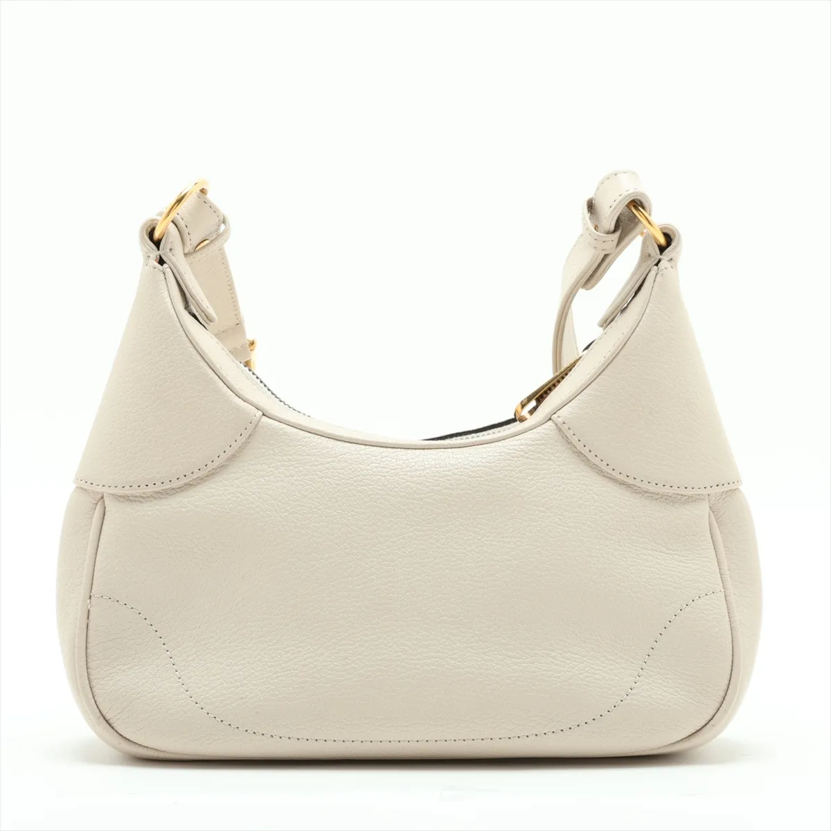 Aphrodite Small Leather Shoulder Bag, Beige — view 2
