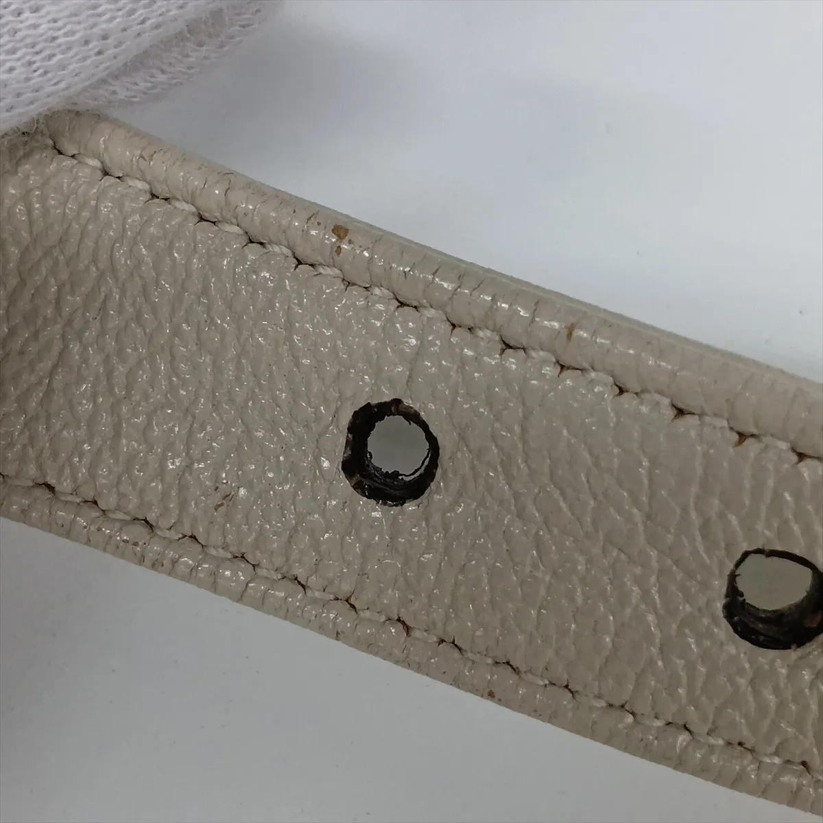 Aphrodite Small Leather Shoulder Bag, Beige — view 9