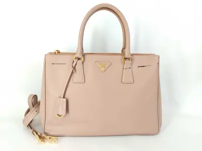 Galleria Saffiano 2-Way Handbag, Pink Beige
