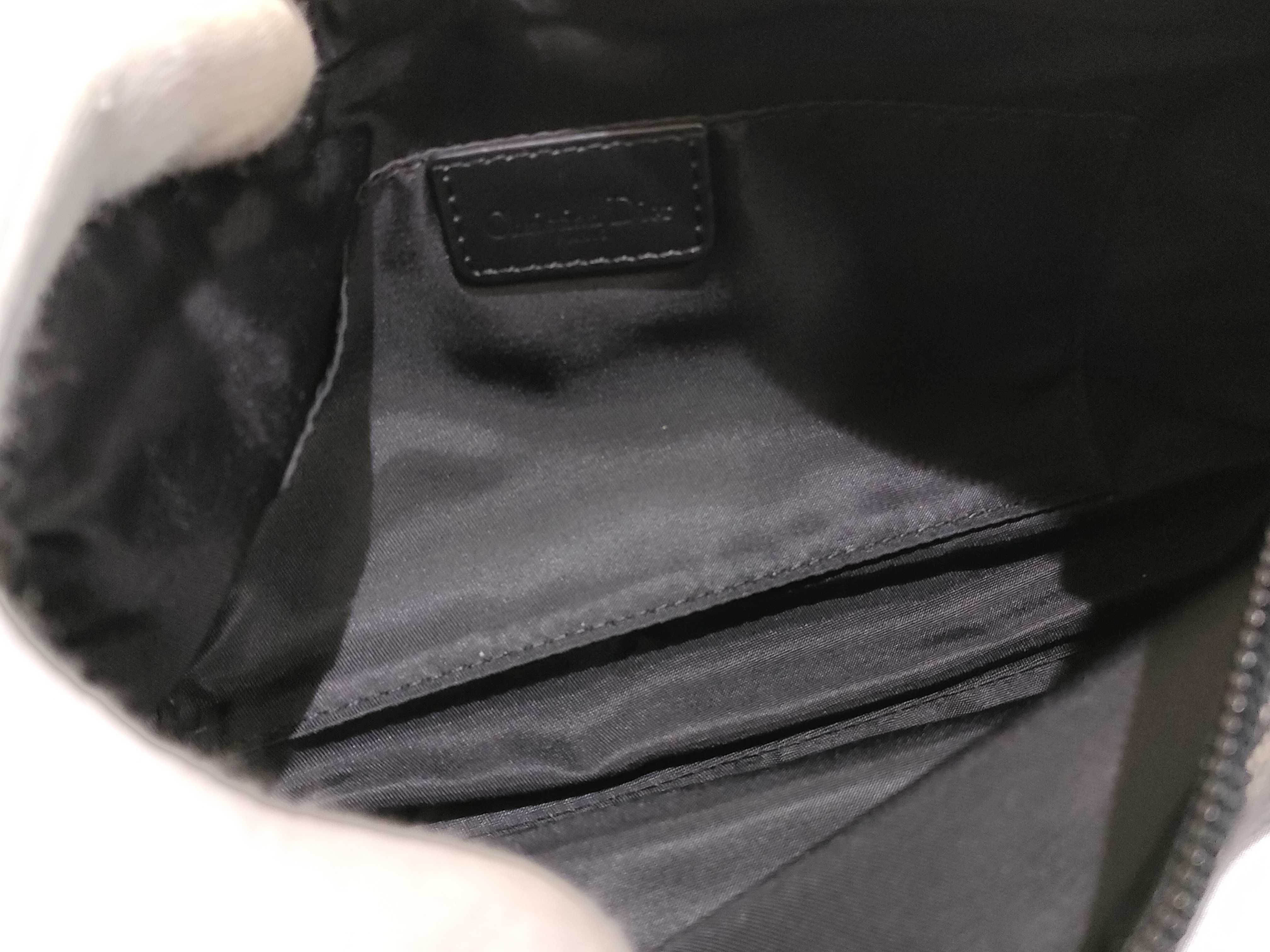 Trotter Christian Dior Trotter Canvas x Leather Shoulder Bag Navy Shoulder Bag — view 9