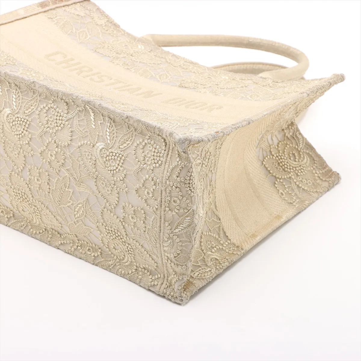 Book Tote Medium Lace Tote Bag Gold — view 3