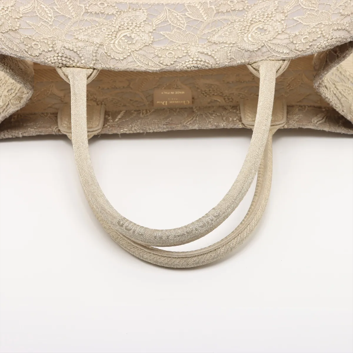 Book Tote Medium Lace Tote Bag Gold — view 5