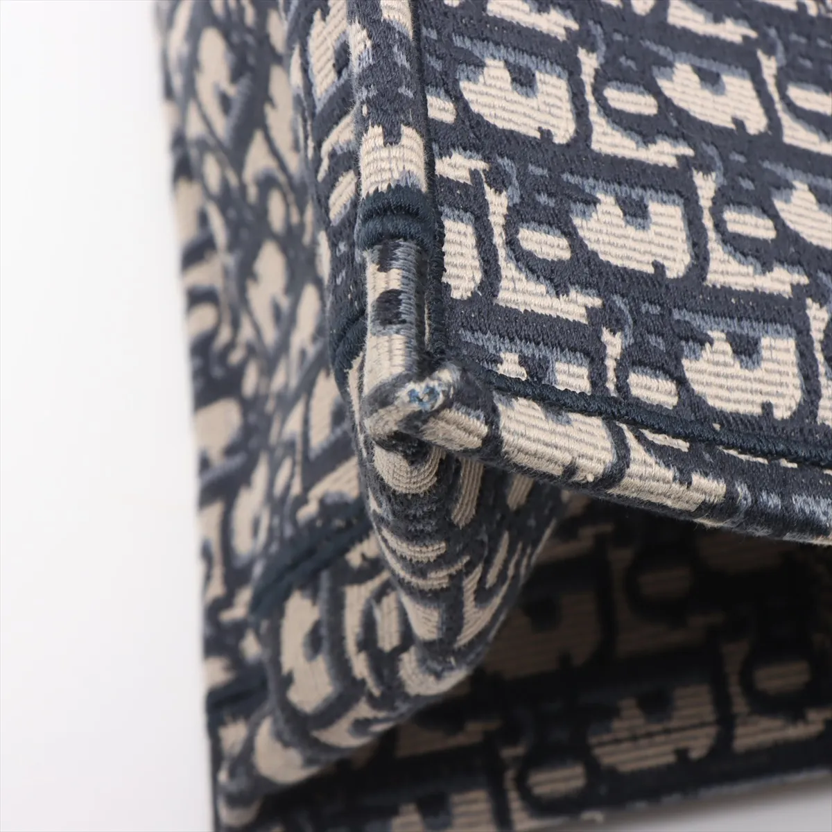 Oblique Book Tote Medium Canvas Tote Bag Navy — view 11