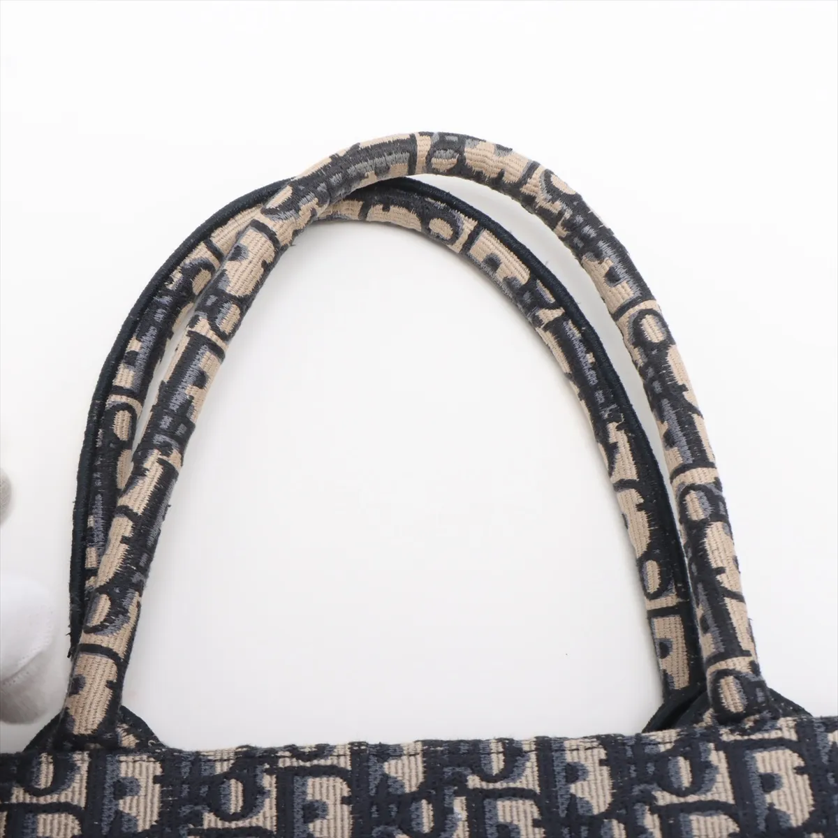 Oblique Book Tote Medium Canvas Tote Bag Navy — view 6