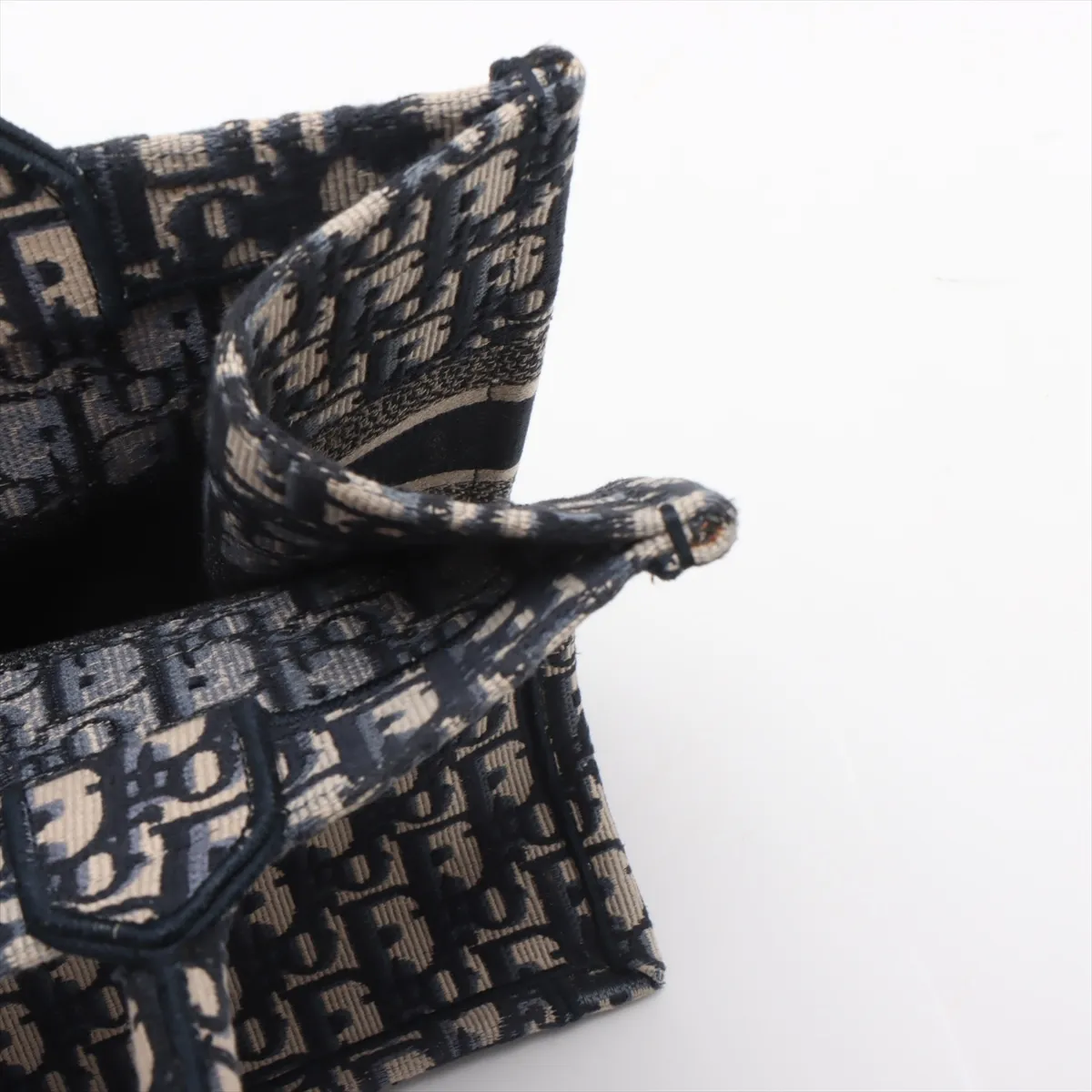 Oblique Book Tote Medium Canvas Tote Bag Navy — view 9