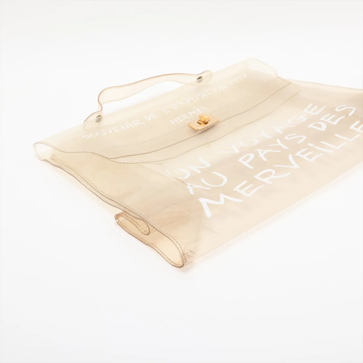 Vinyl Kelly bag, clear vinyl, gold hardware — view 4