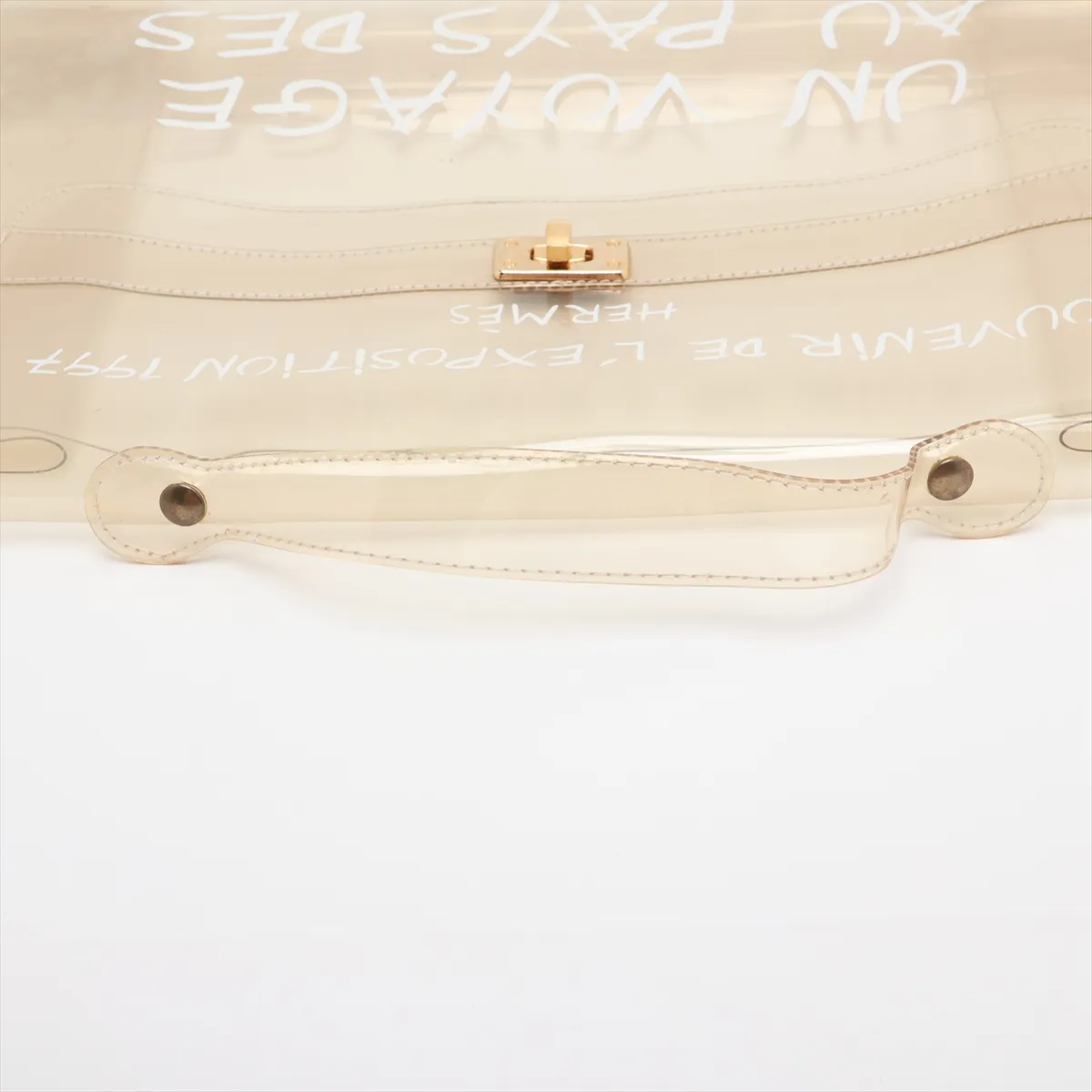 Vinyl Kelly bag, clear vinyl, gold hardware — view 5
