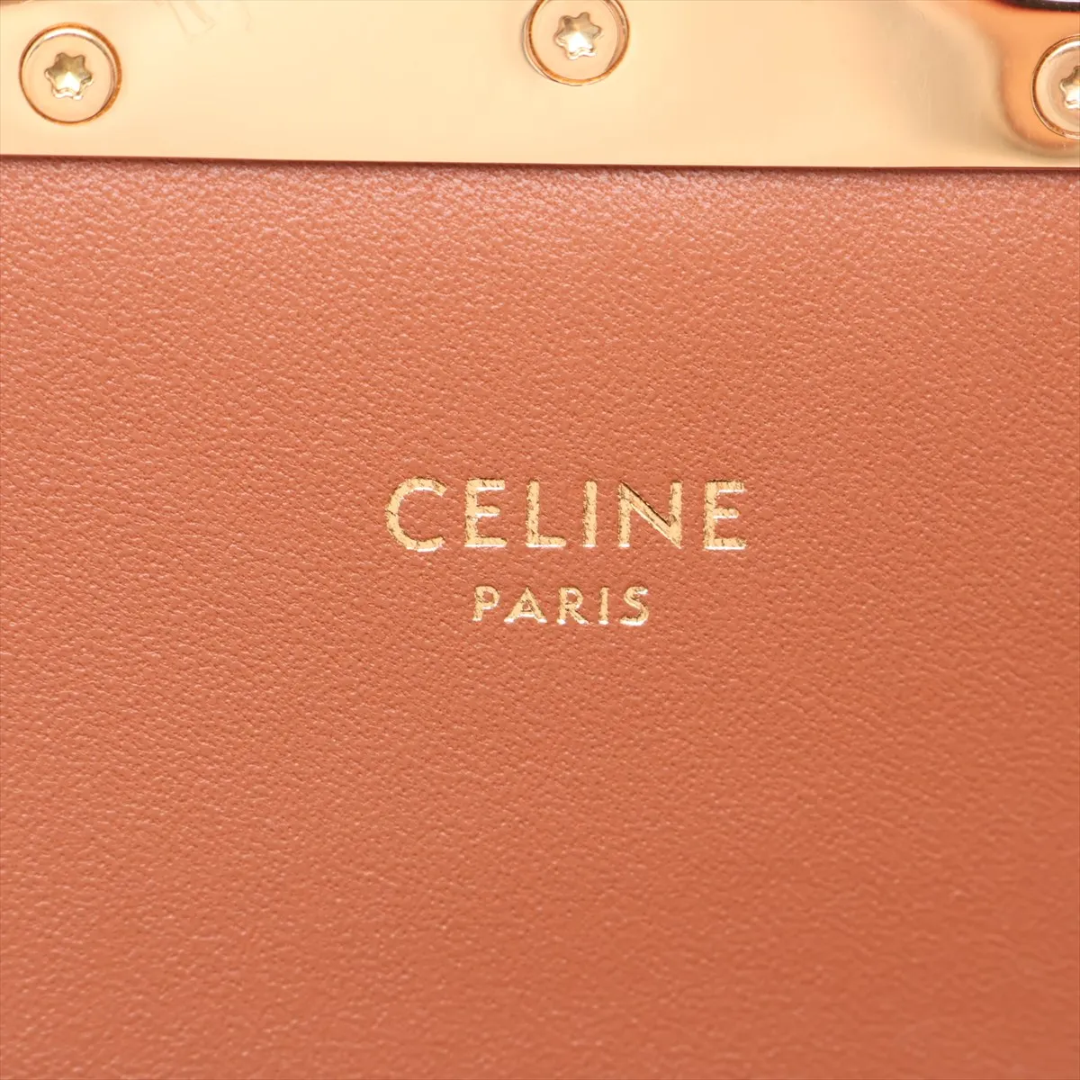 Triomphe Claude PVC x Leather Shoulder Bag, Brown — view 8
