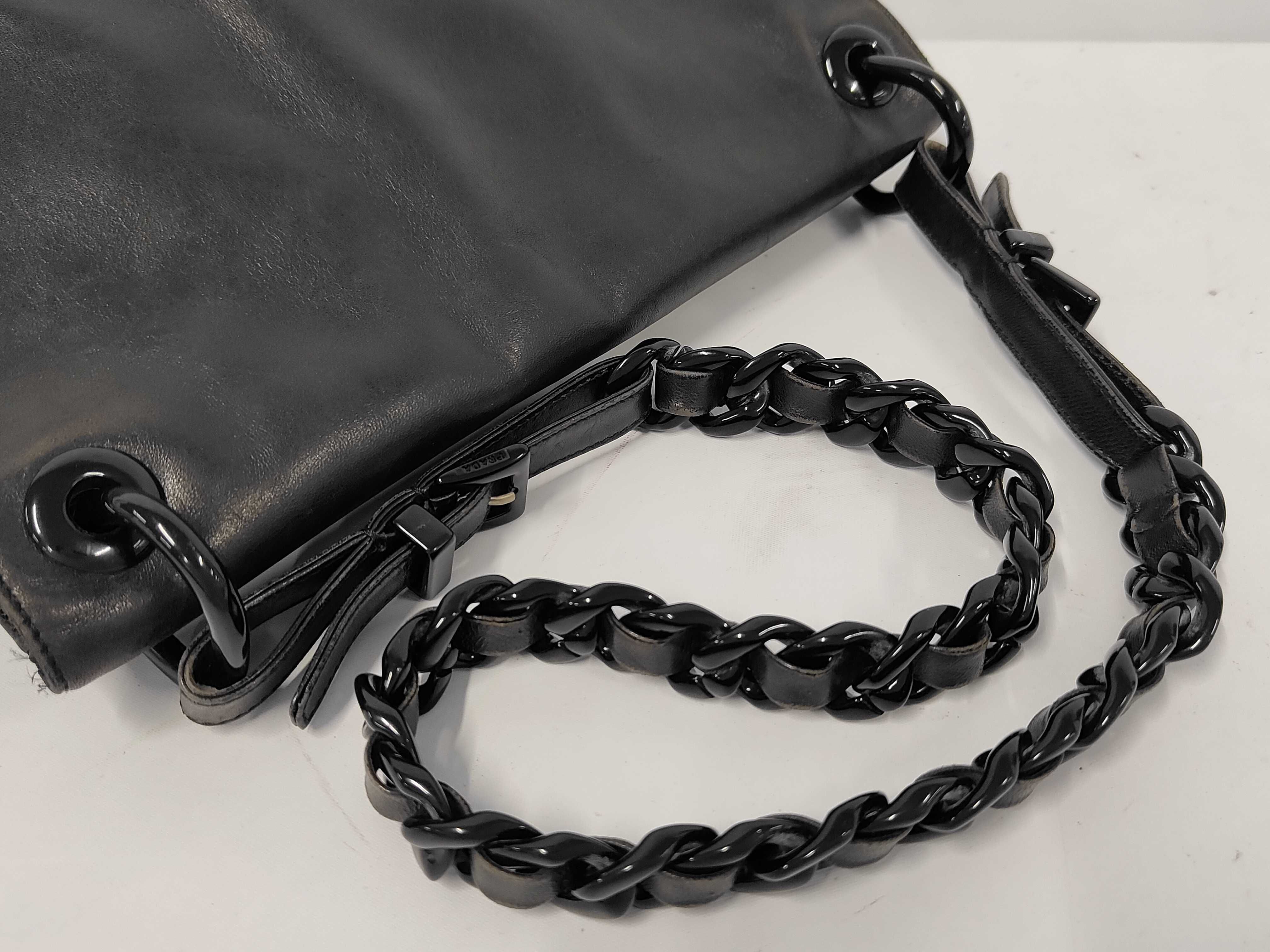 Leather Plastic Chain Shoulder Bag — view 3