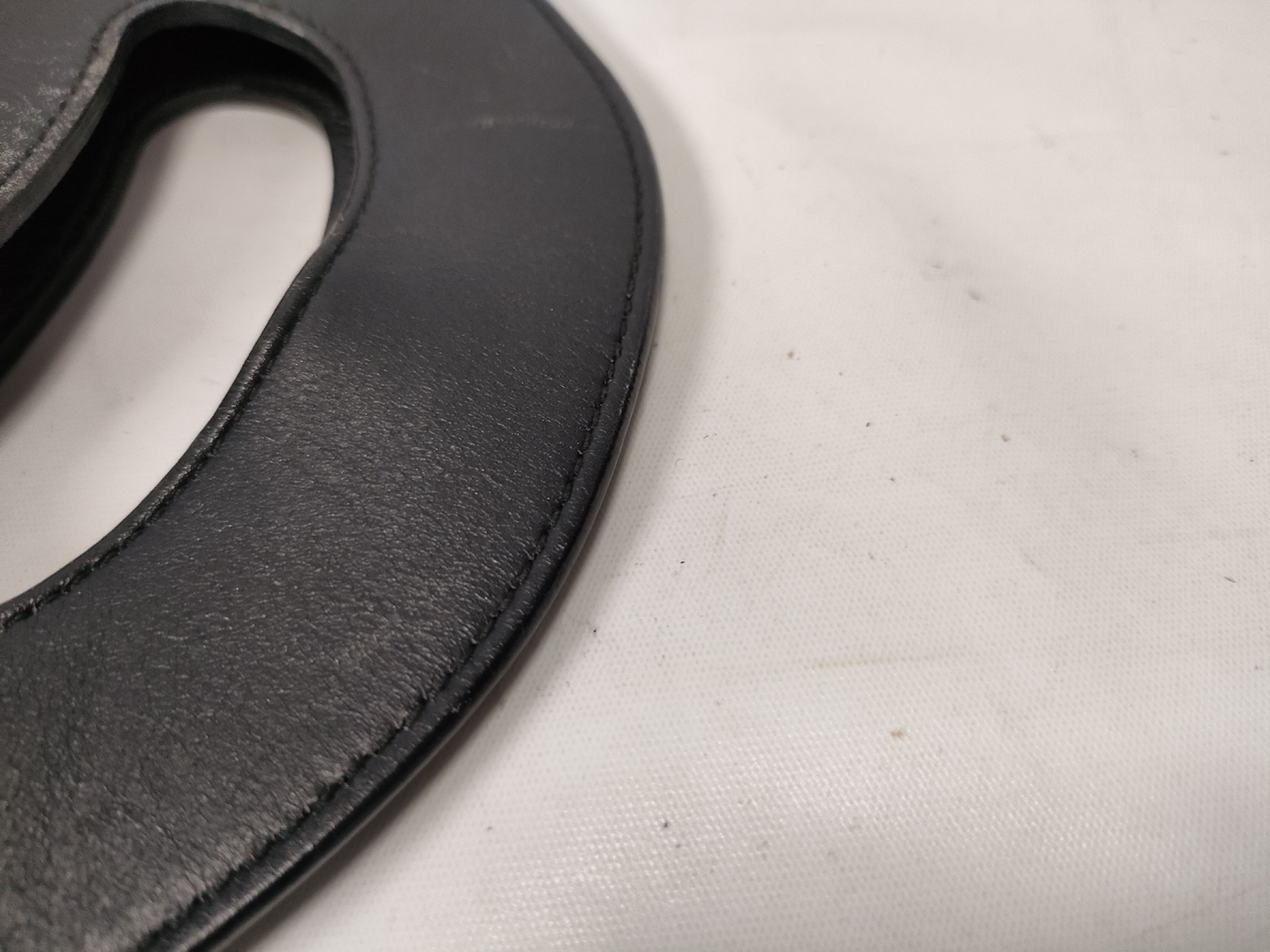 Suede x Leather Handle Tote Bag, Black, Logo Plate Tote Bag — view 4