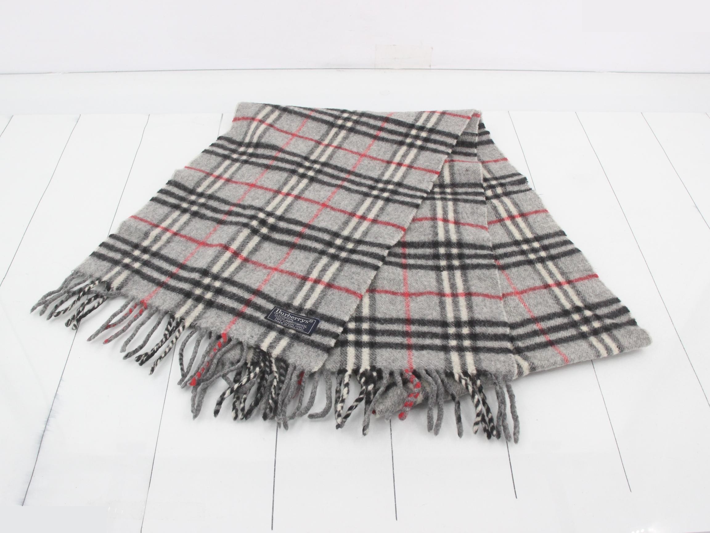 Nova Check Scarf, Gray, 100% Wool — view 2