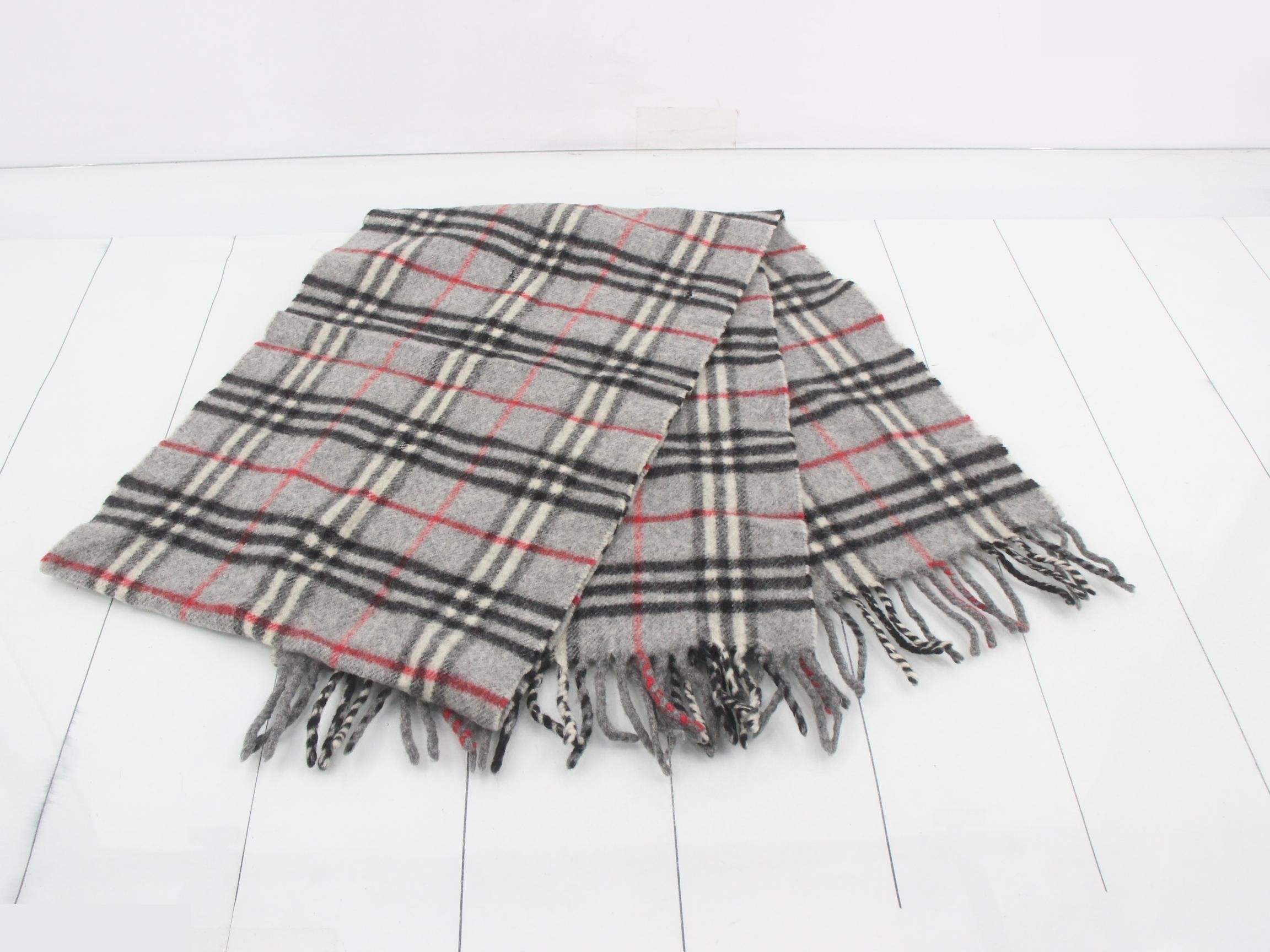 Nova Check Scarf, Gray, 100% Wool — view 3