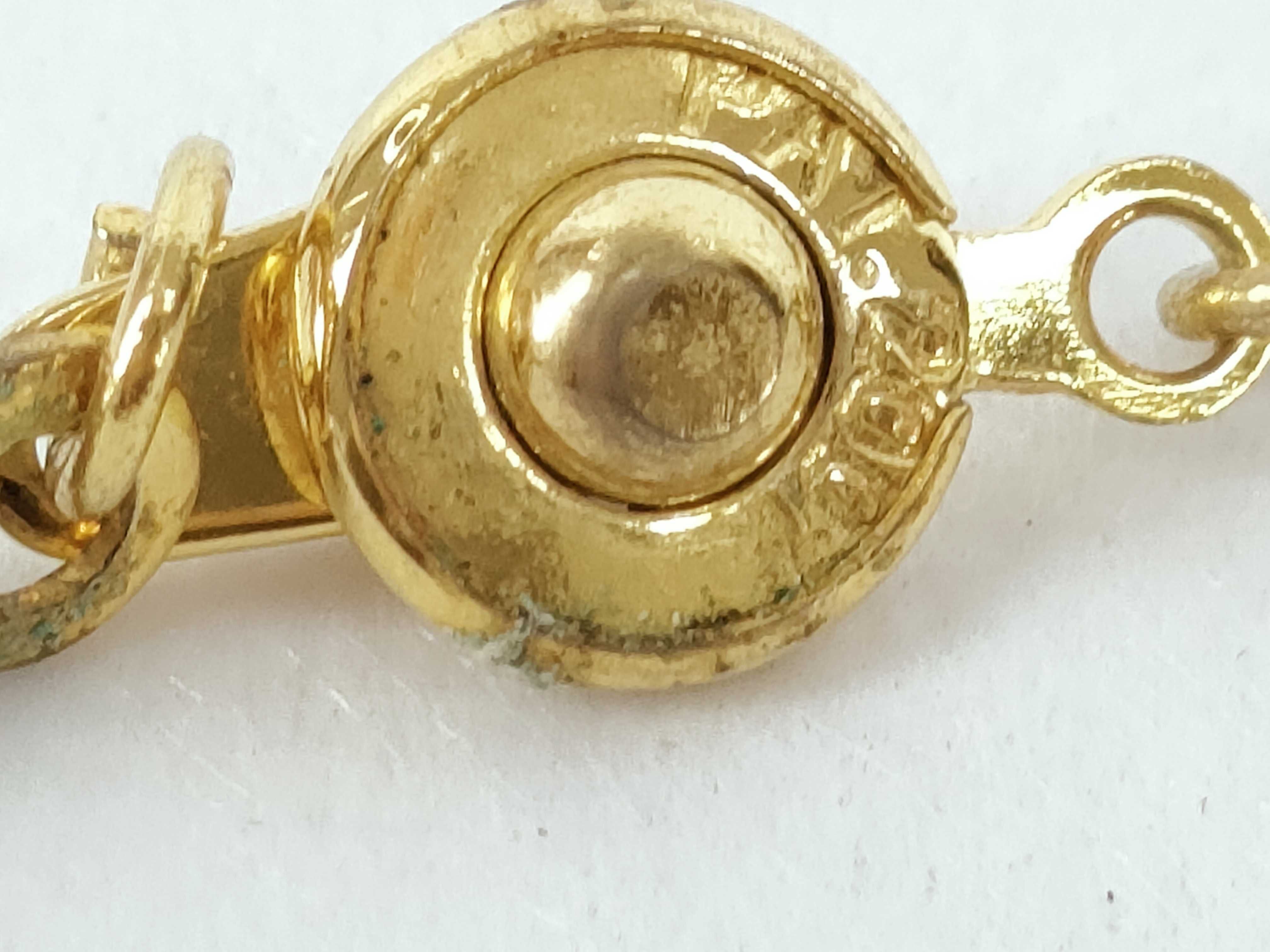 choker necklace, ring-shaped, gold and brown necklace — view 6