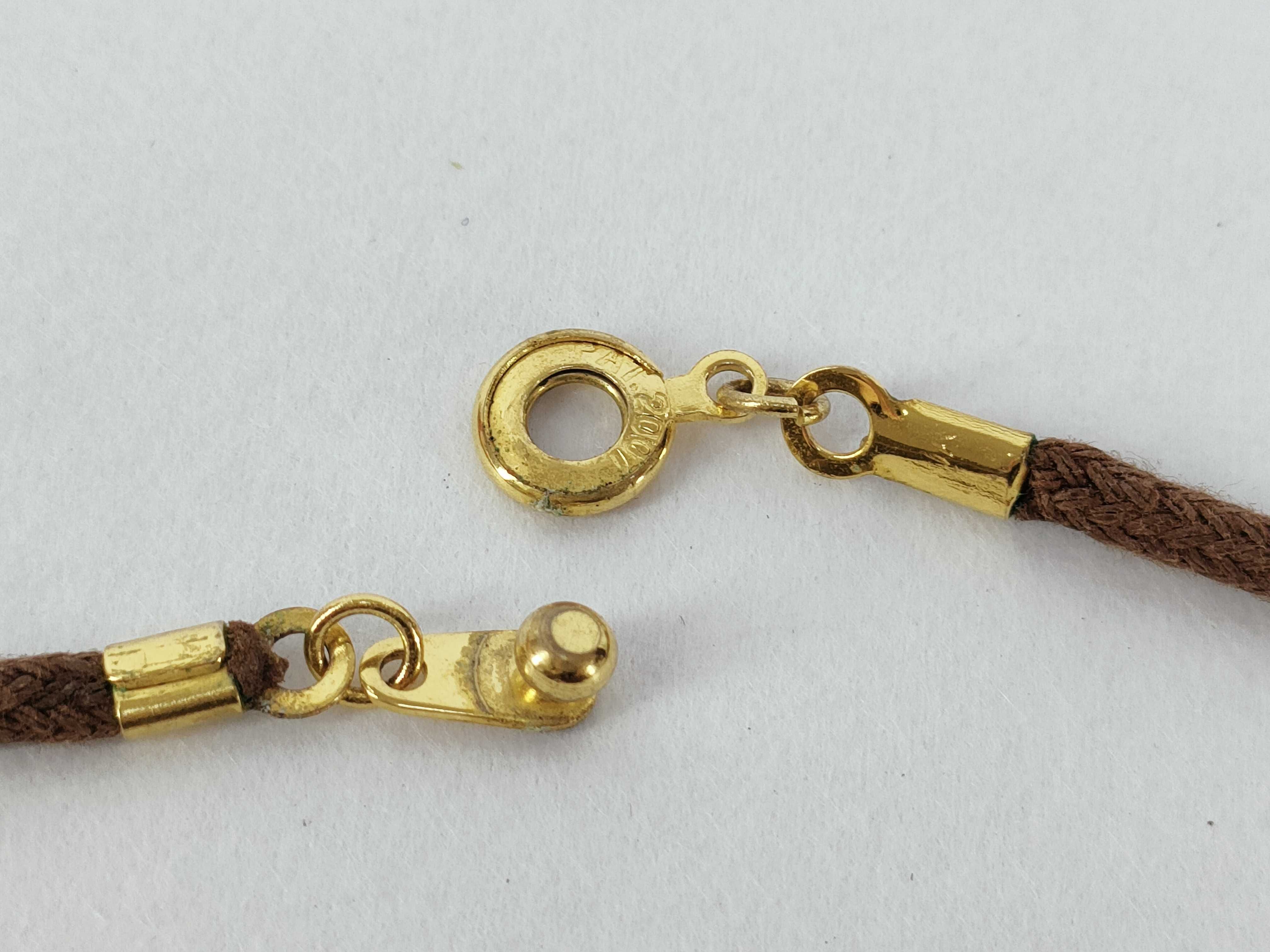choker necklace, ring-shaped, gold and brown necklace — view 7