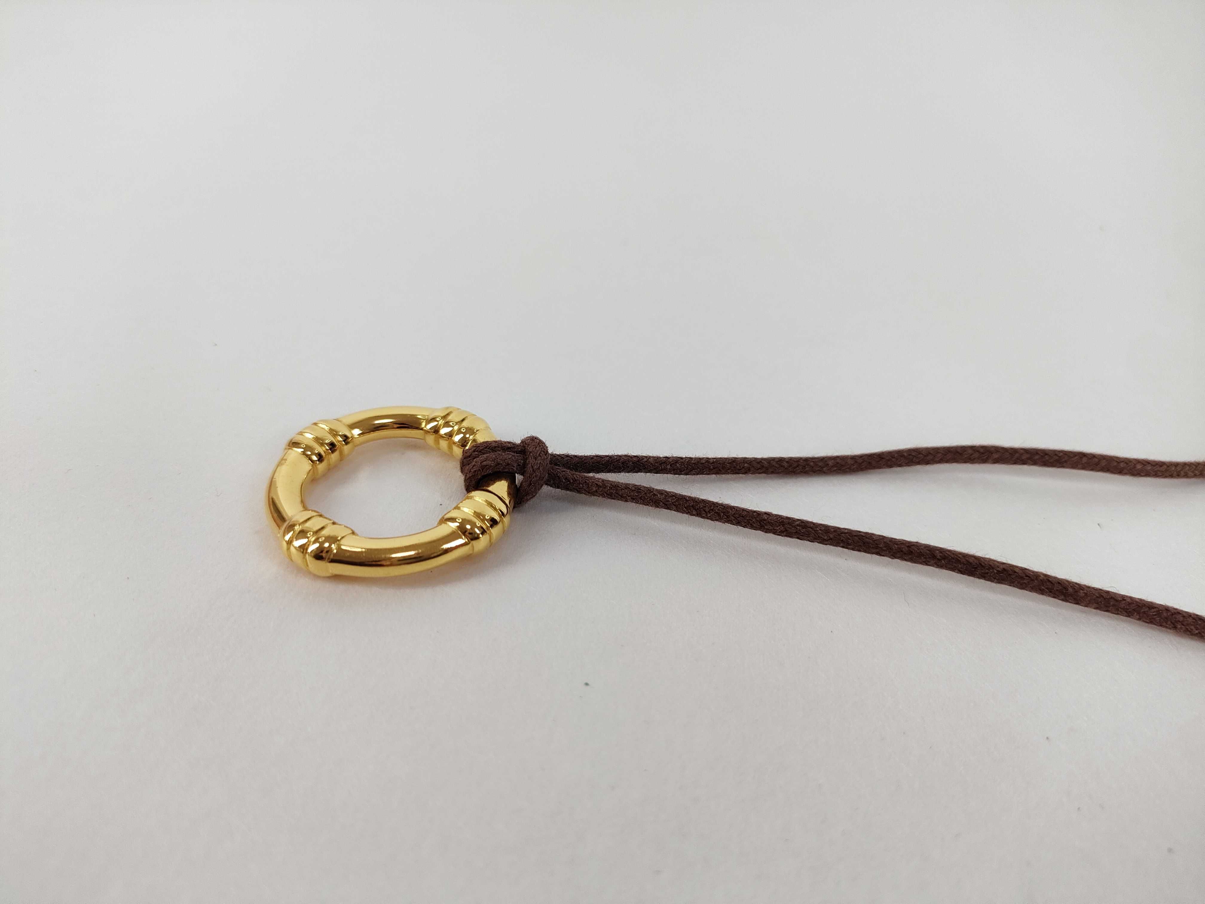 choker necklace, ring-shaped, gold and brown necklace — view 9