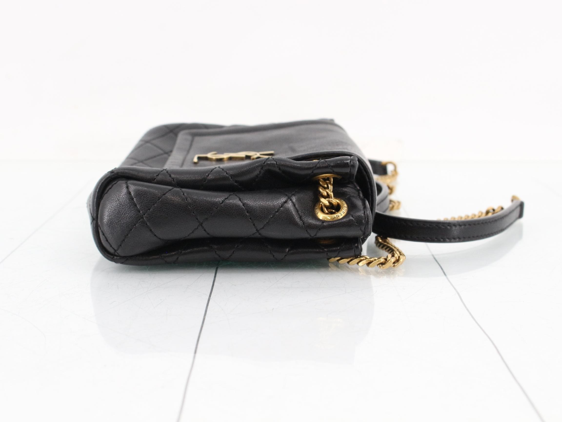leather chain shoulder bag — view 3