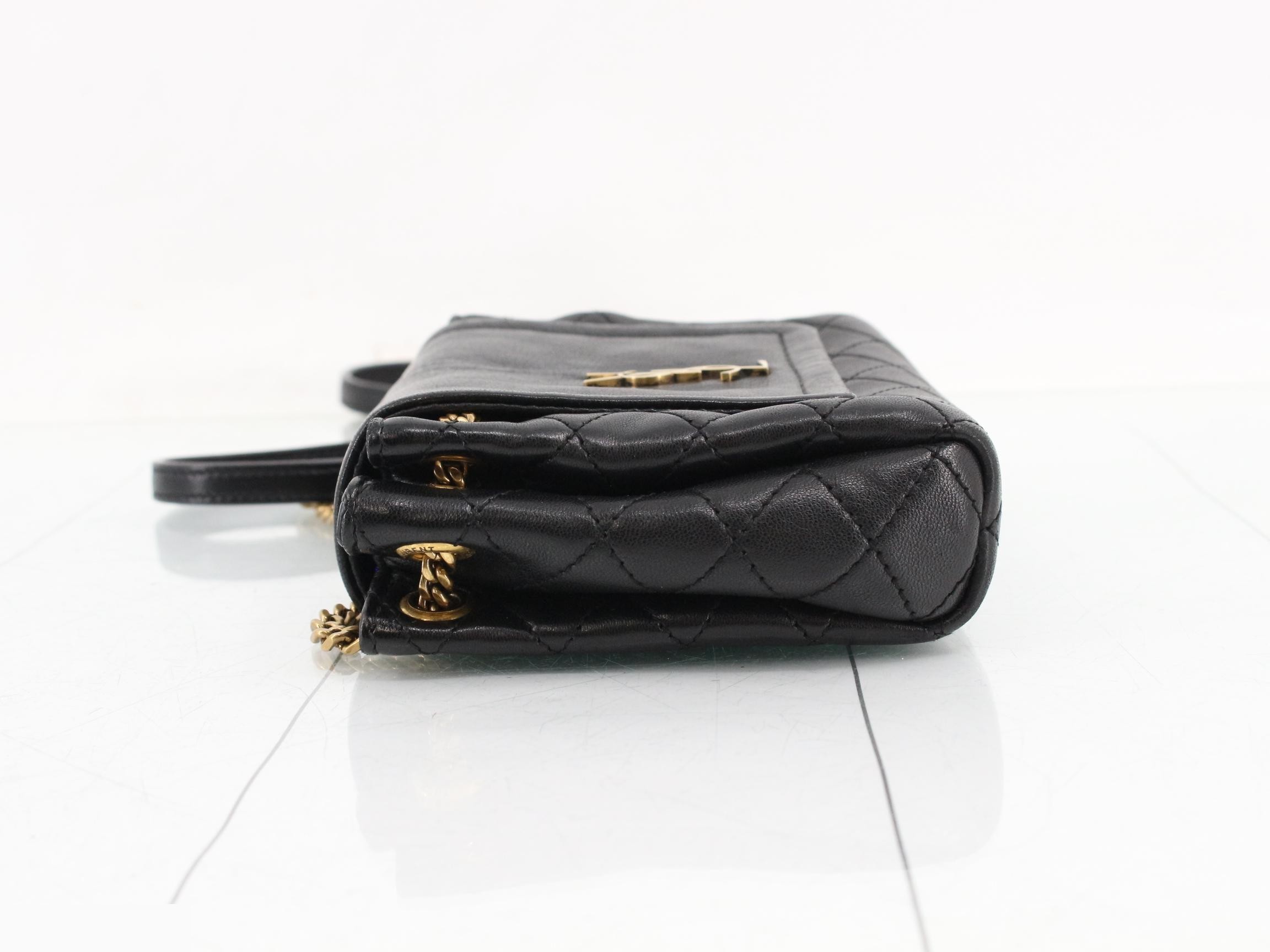 leather chain shoulder bag — view 4