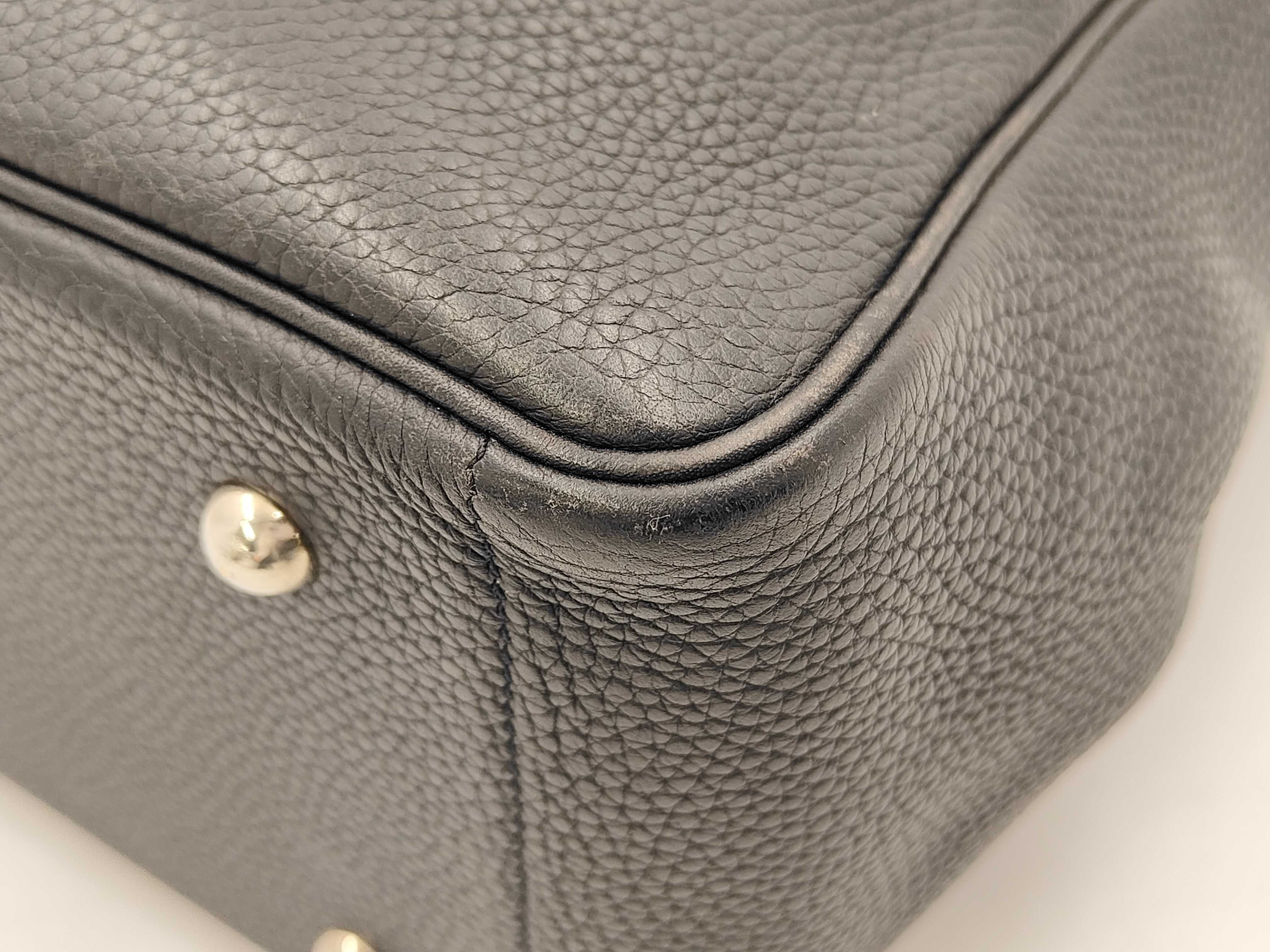 Victoria Cabas 32 Black Taurillon Leather Tote Bag ( J Stamp) — view 4