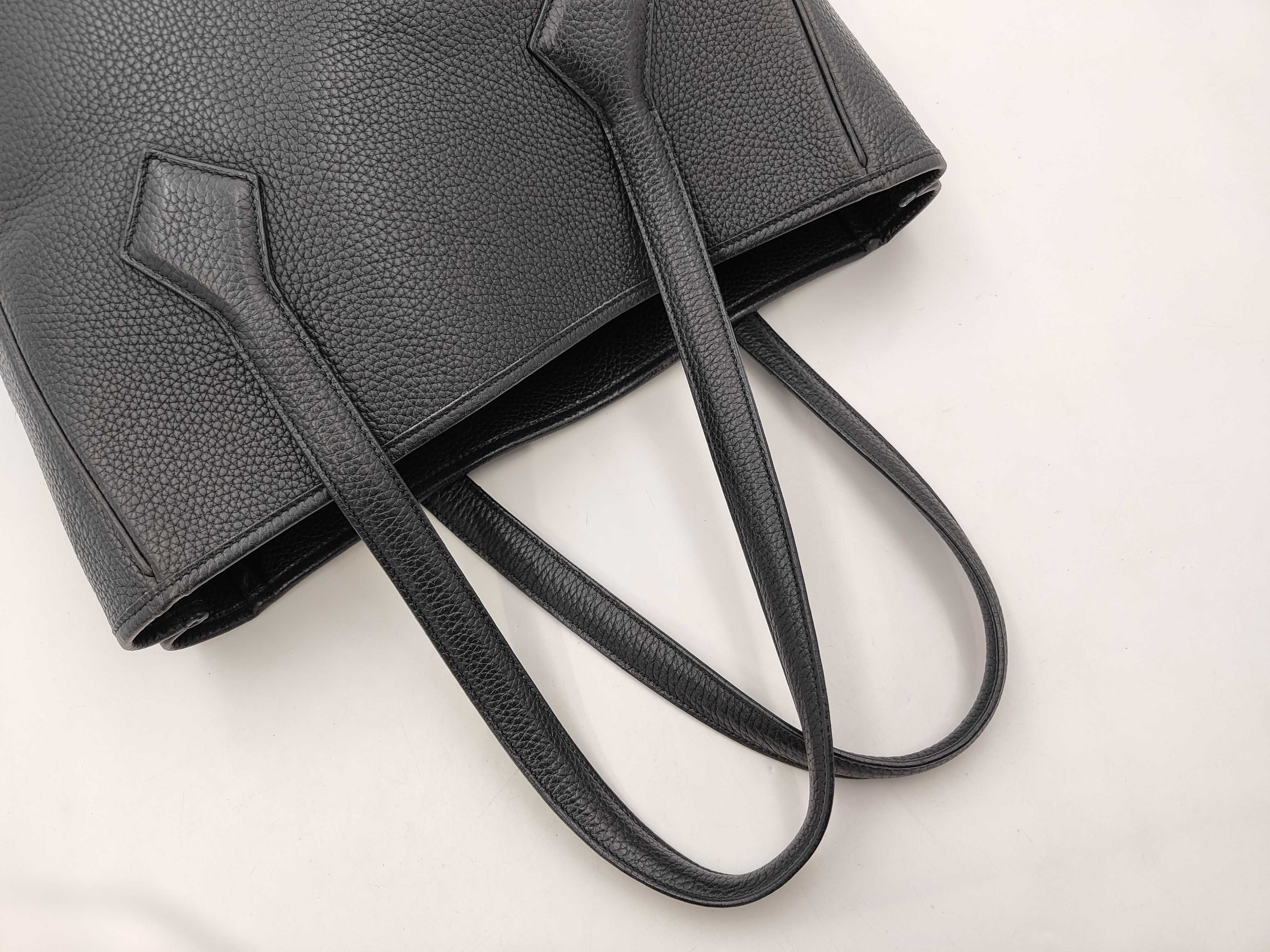 Victoria Cabas 32 Black Taurillon Leather Tote Bag ( J Stamp) — view 5
