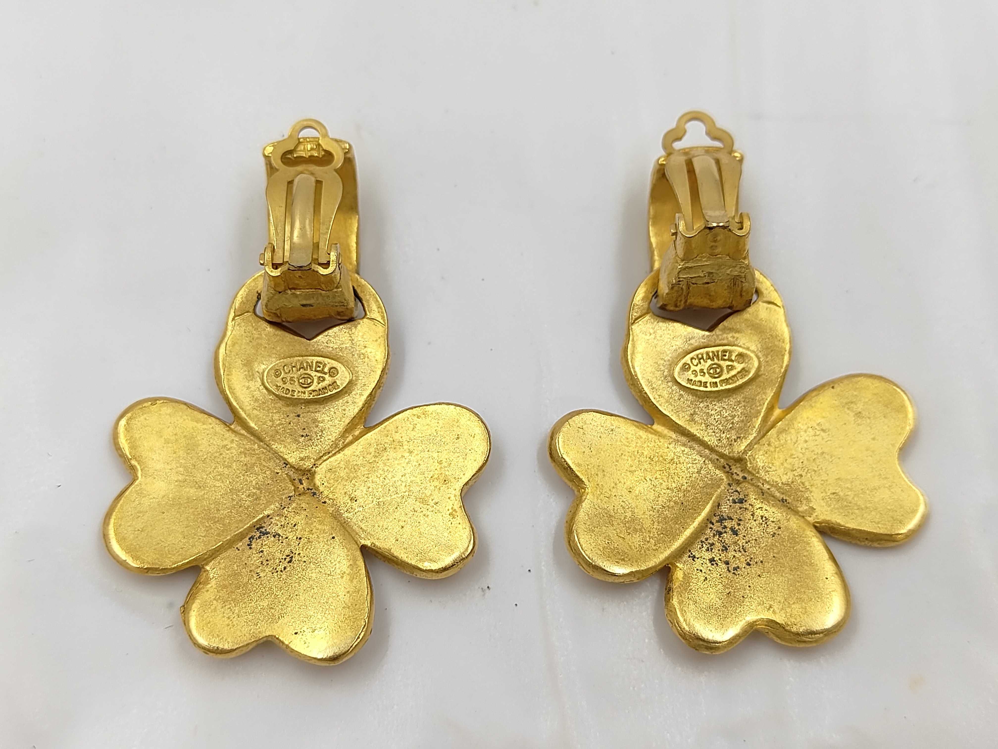 Coco Mark Clover Brooch Earrings — view 2