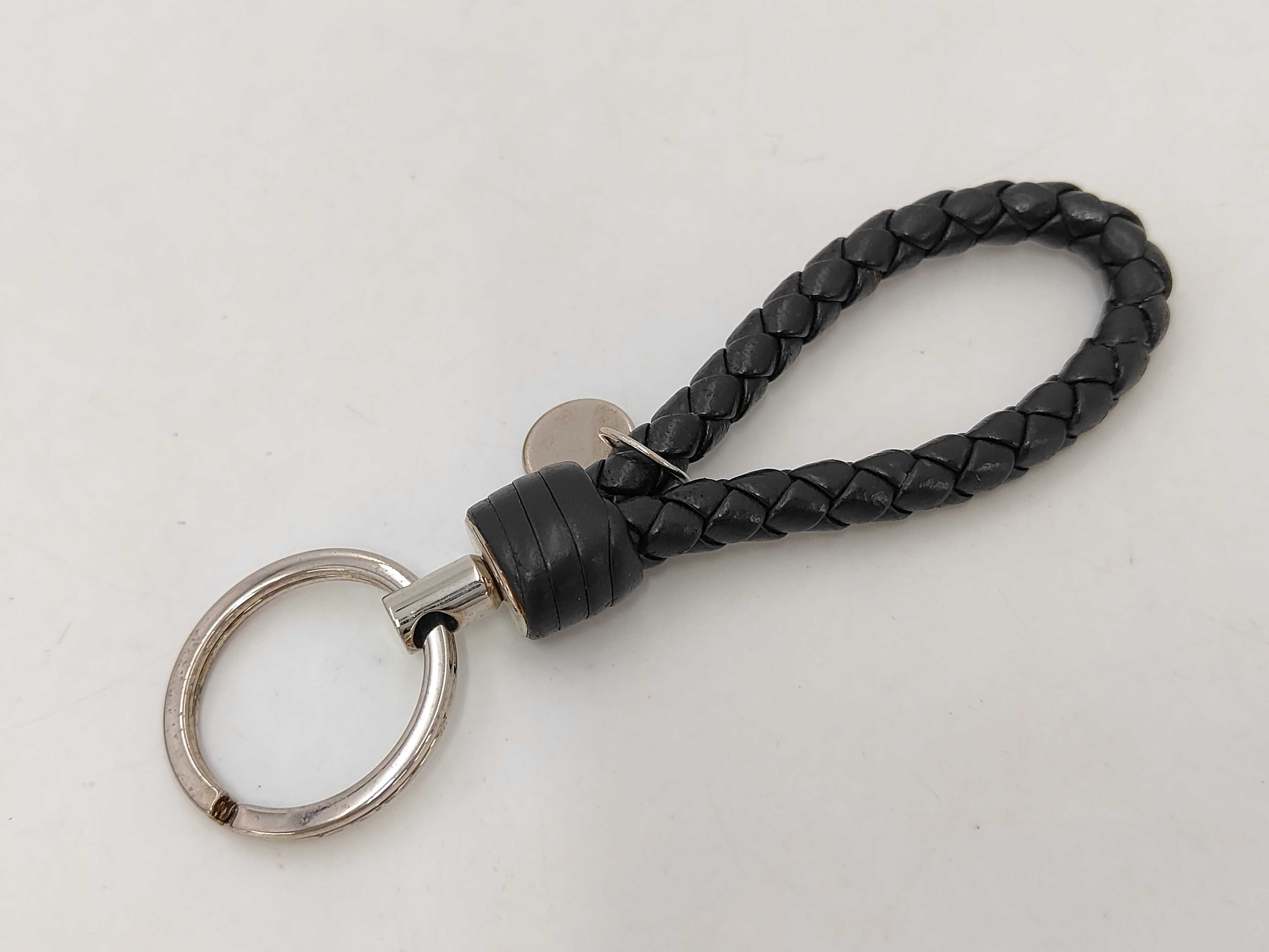 Intrecciato Black x Silver Keyring Key Case — view 2