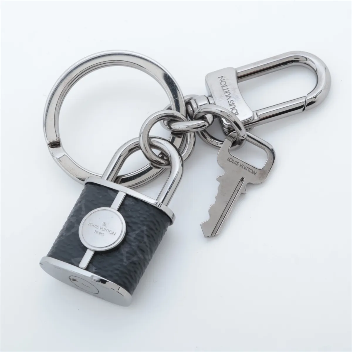 M00967 Keychain LV Lock DI1255 Charm Metal x PVC Silver — view 2