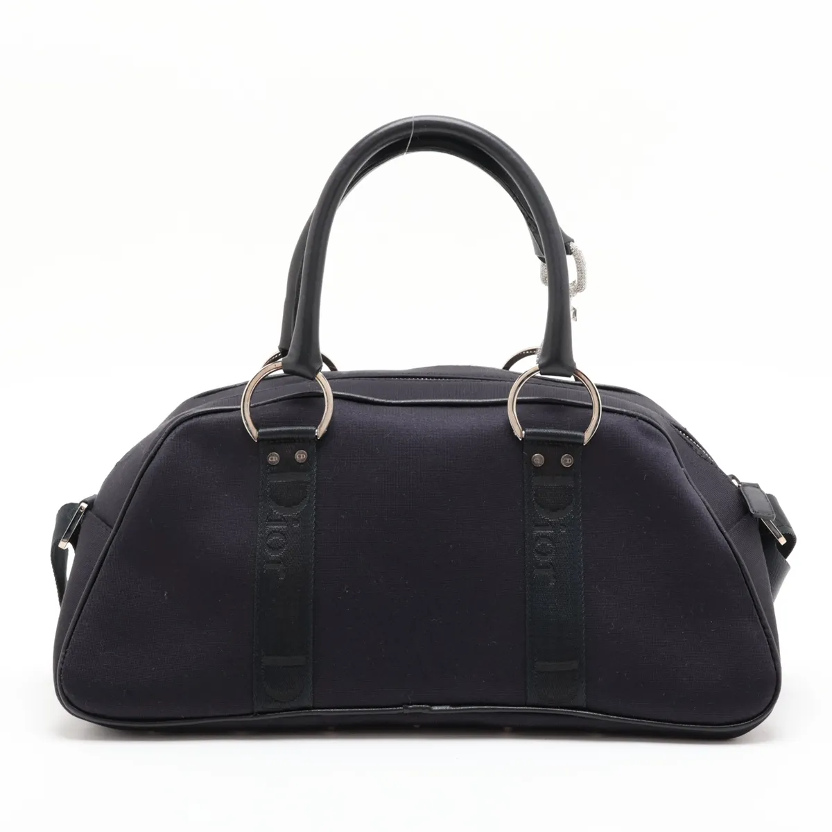 Hardcore Canvas x Leather Shoulder Bag, Navy — view 2