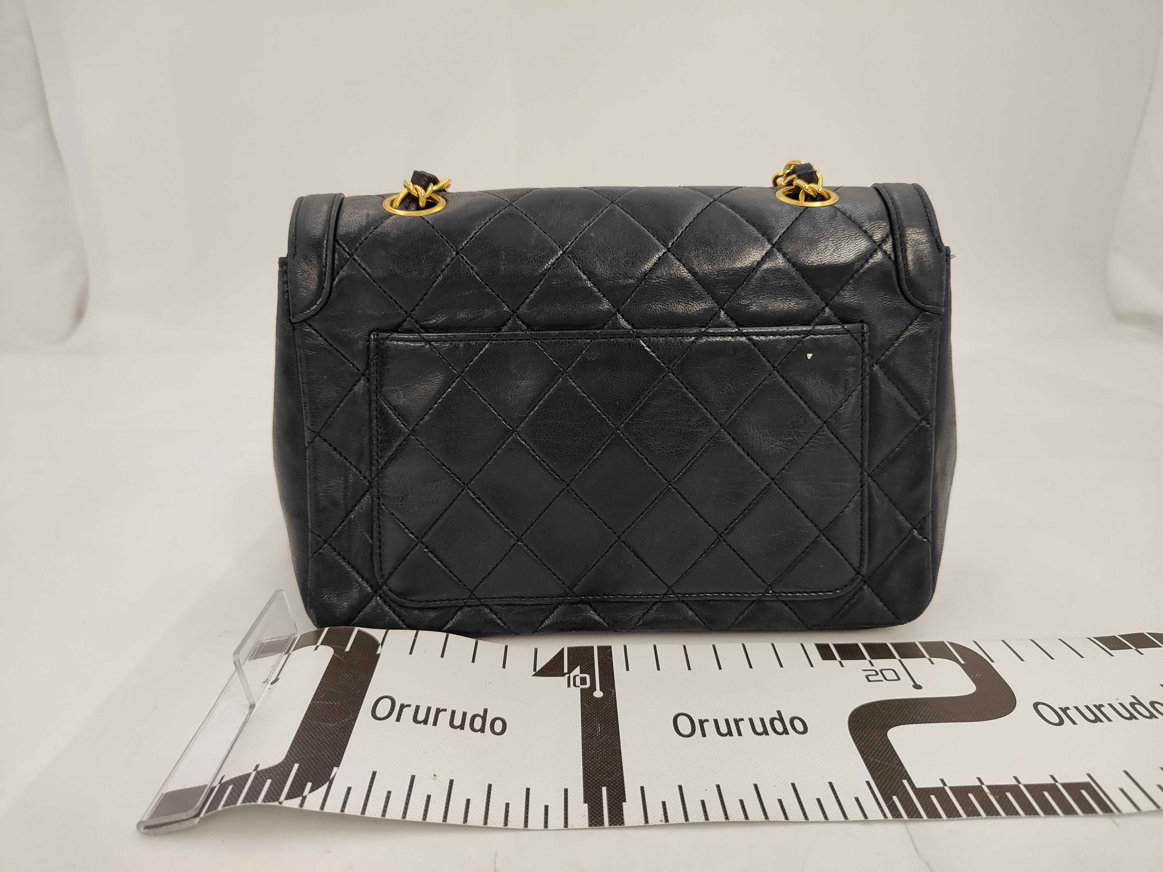 Lambskin Chain Shoulder Bag, Black, with Pouch, Item No. 1 — view 2