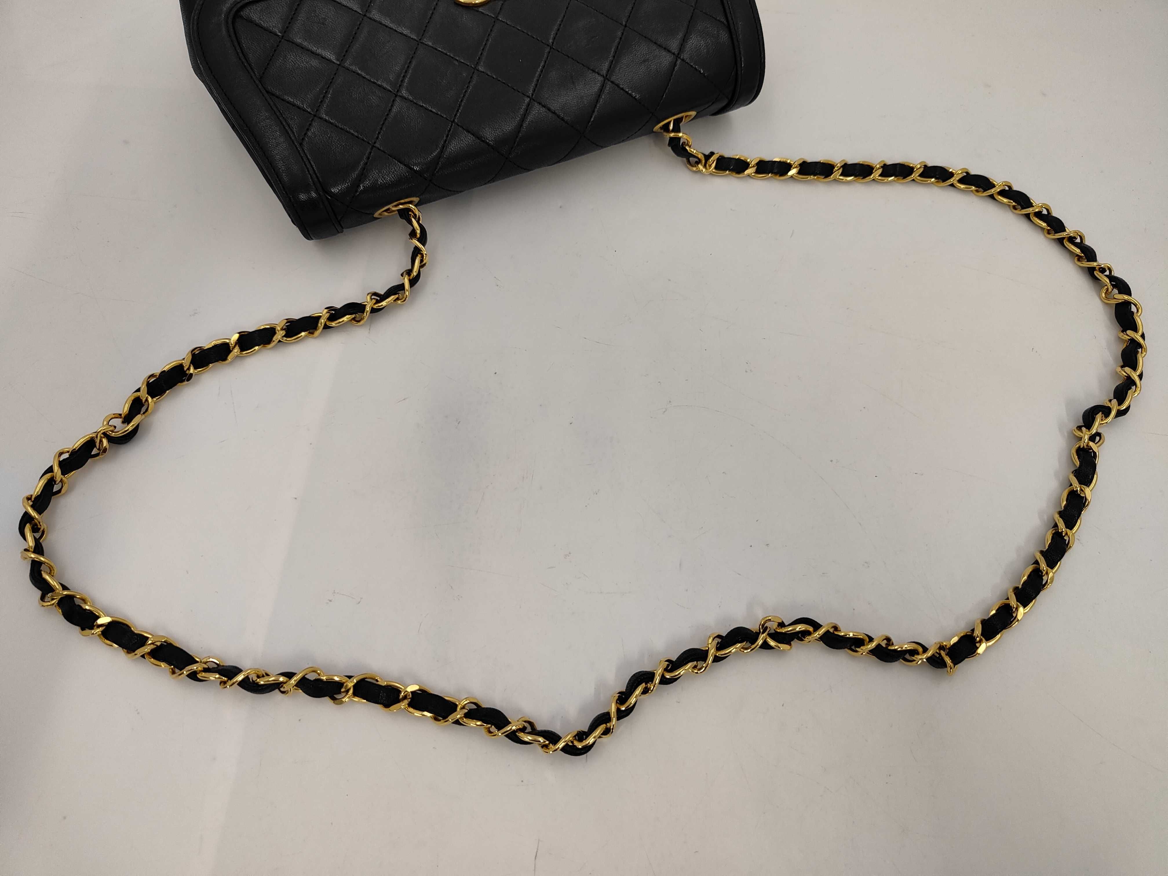 Lambskin Chain Shoulder Bag, Black, with Pouch, Item No. 1 — view 3