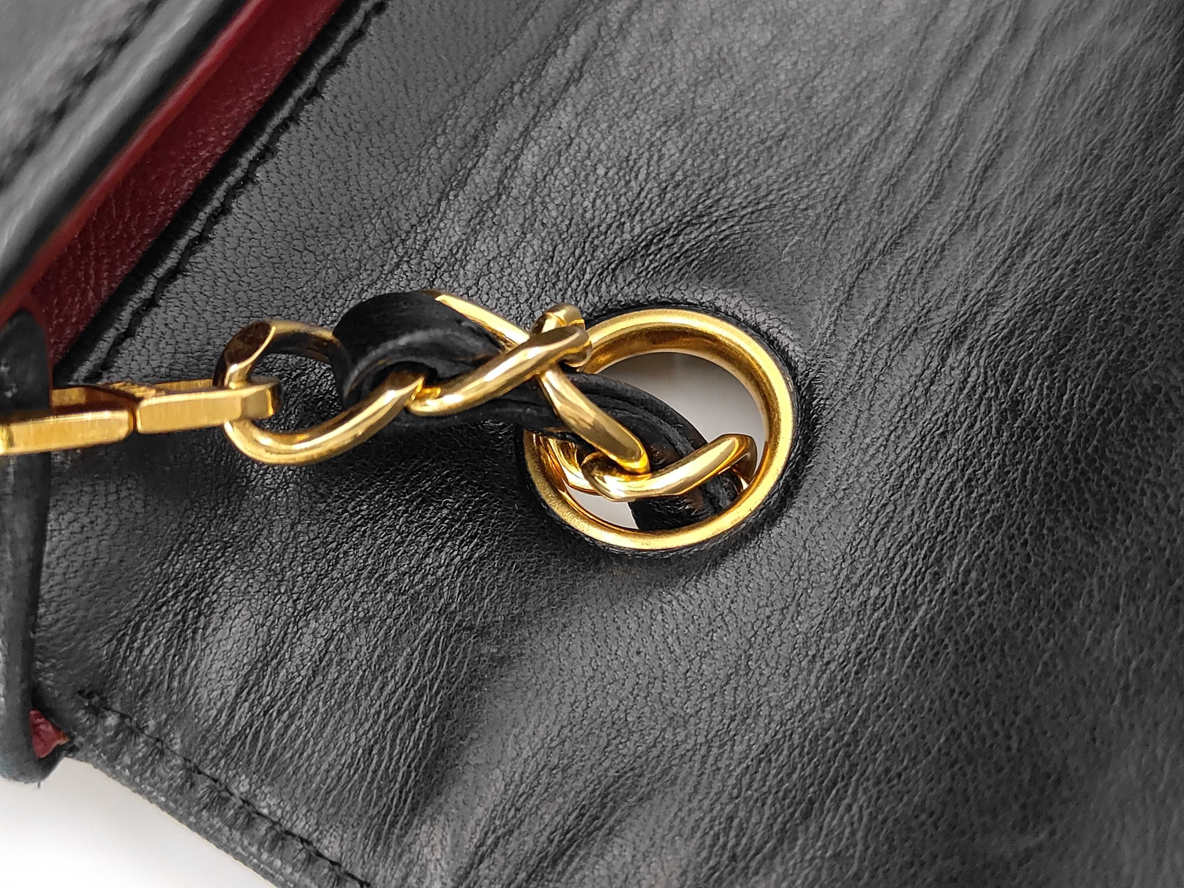 Lambskin Chain Shoulder Bag, Black, with Pouch, Item No. 1 — view 5