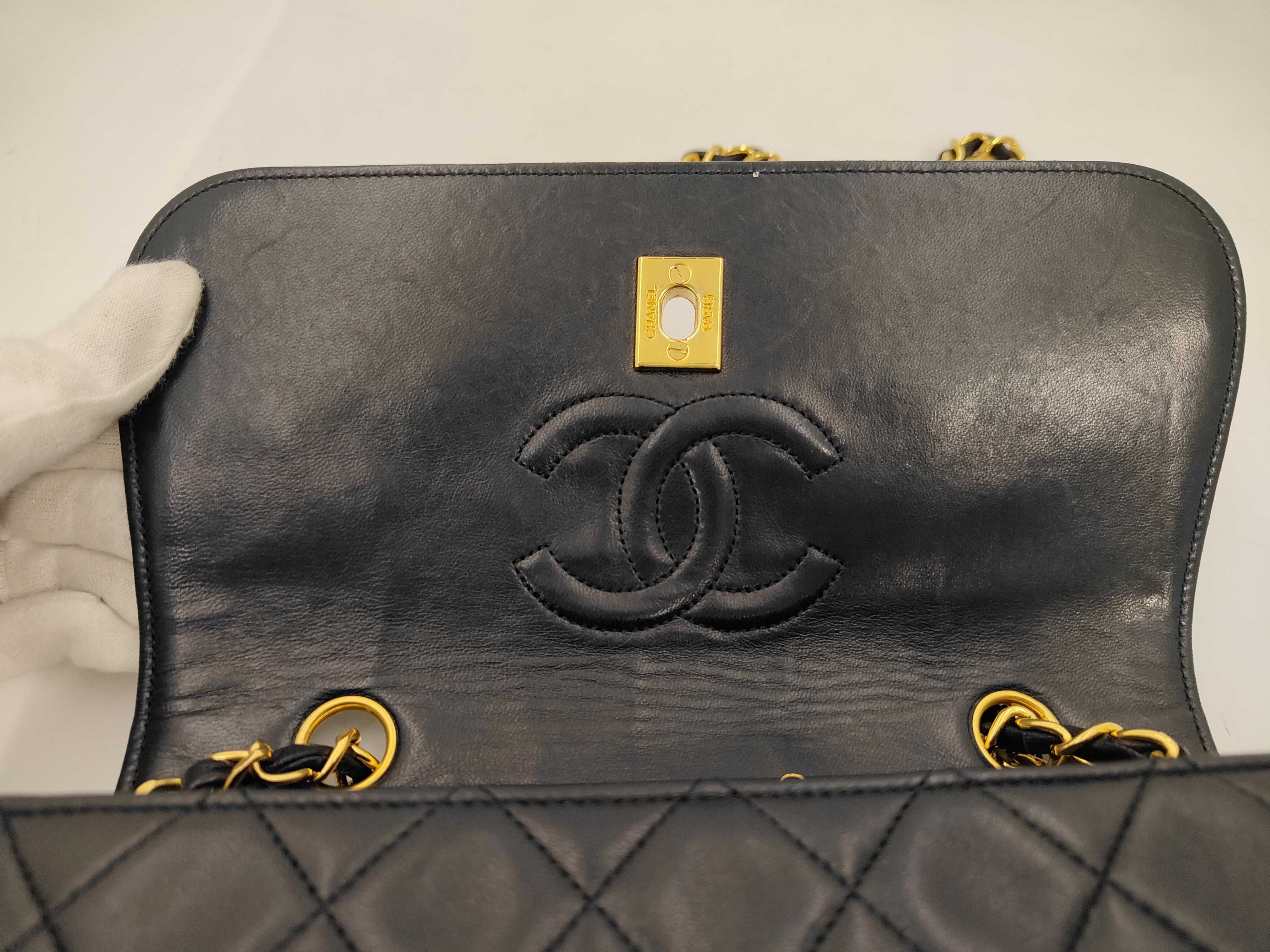 Lambskin Chain Shoulder Bag, Black, with Pouch, Item No. 1 — view 8