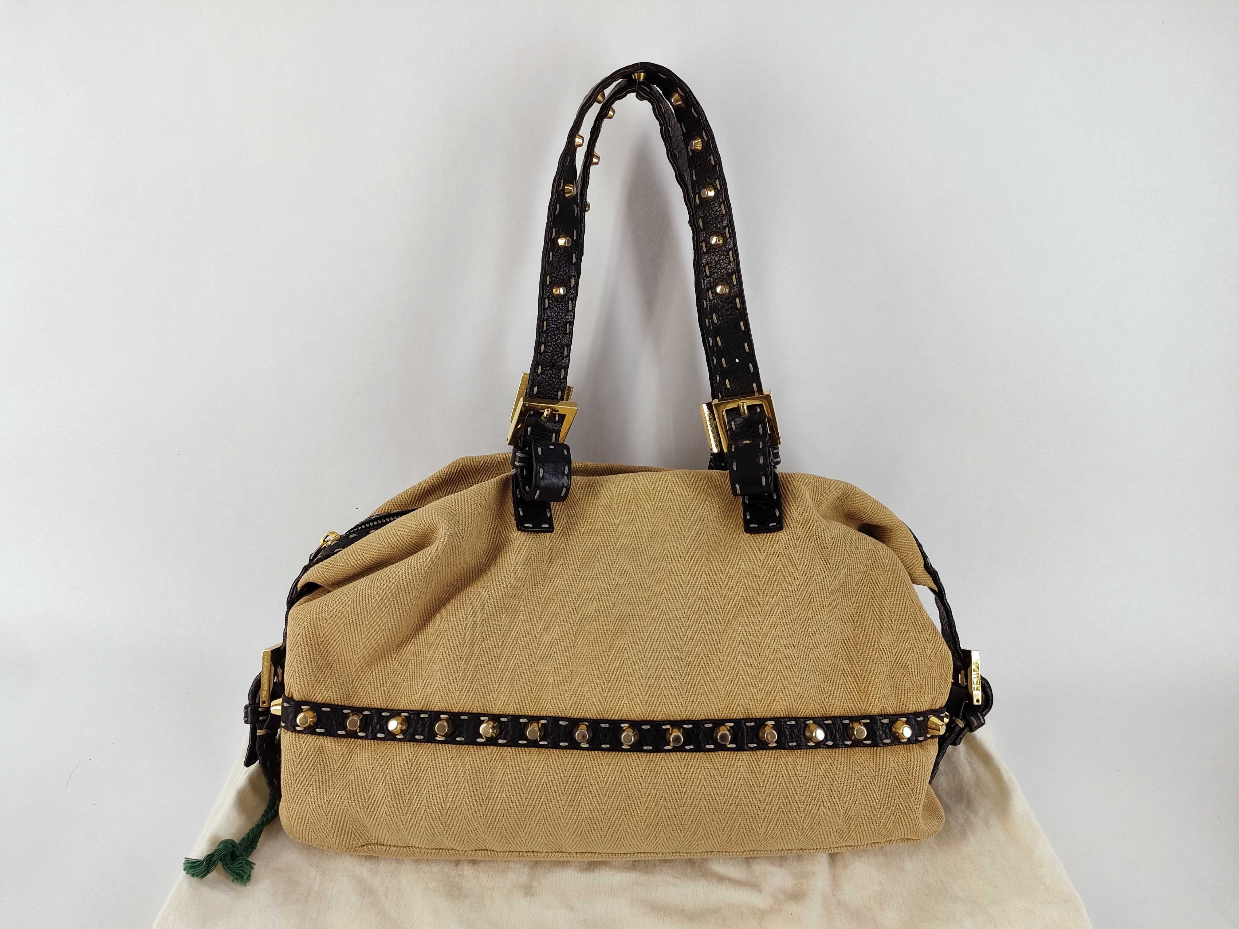 Selleria Studded Canvas Handbag