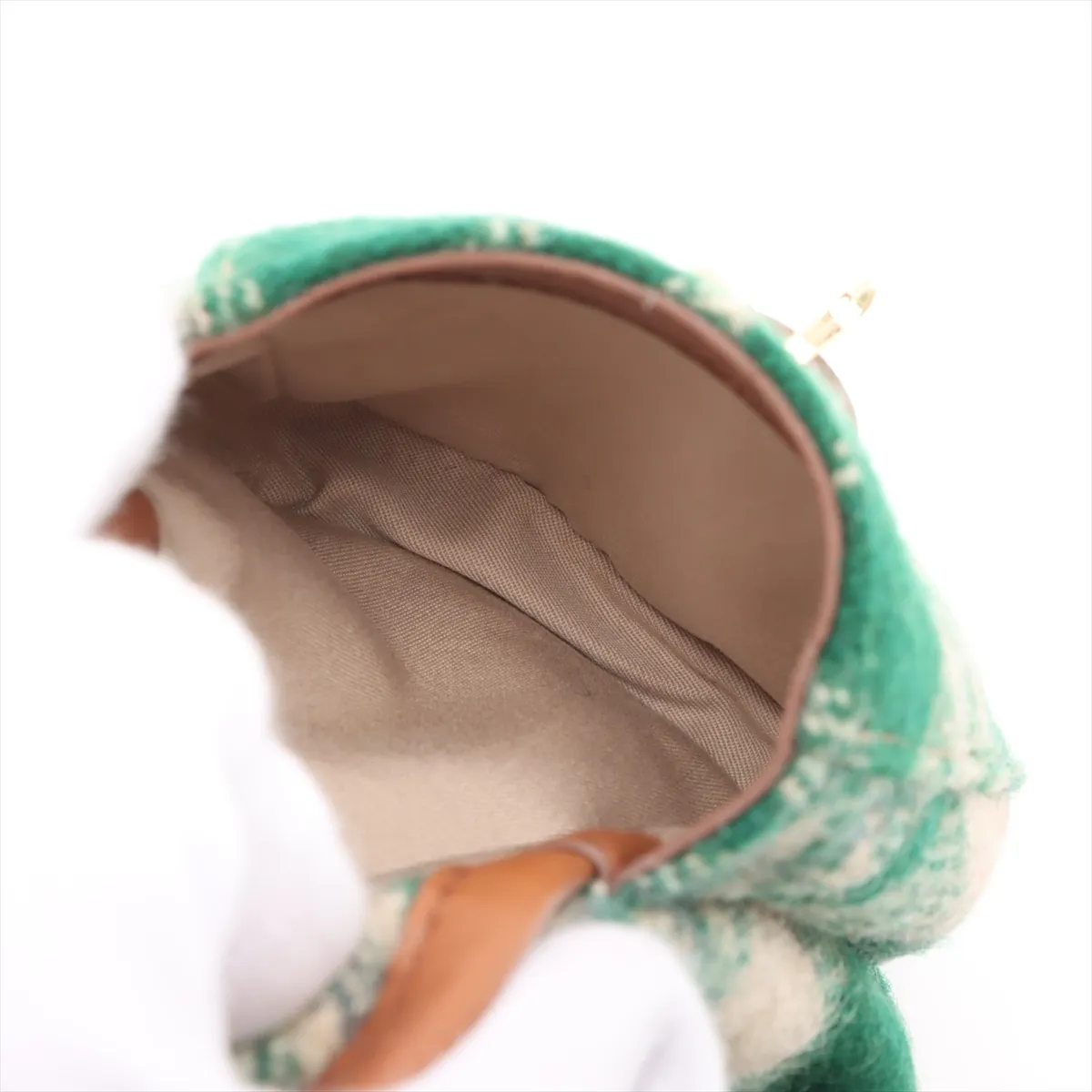 wool x leather backpack/rucksack green x brown — view 11