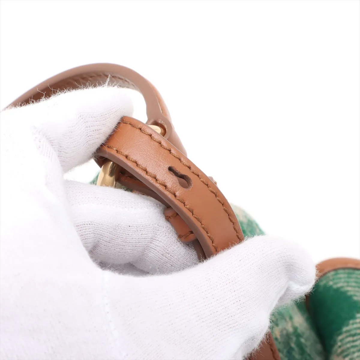 wool x leather backpack/rucksack green x brown — view 15