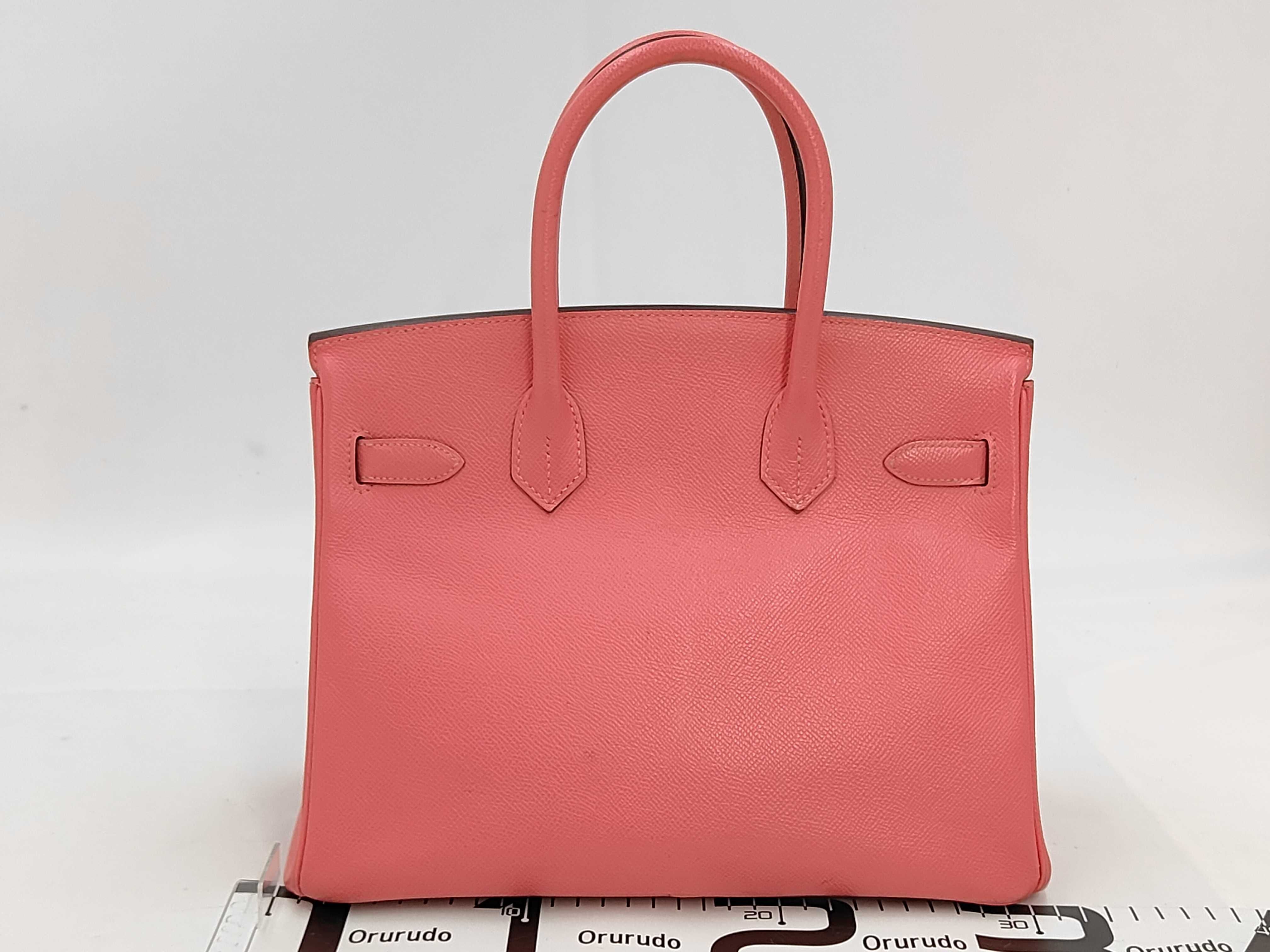 Birkin 30 Epsom leather, silver hardware, D color, pinkish handbag — view 2