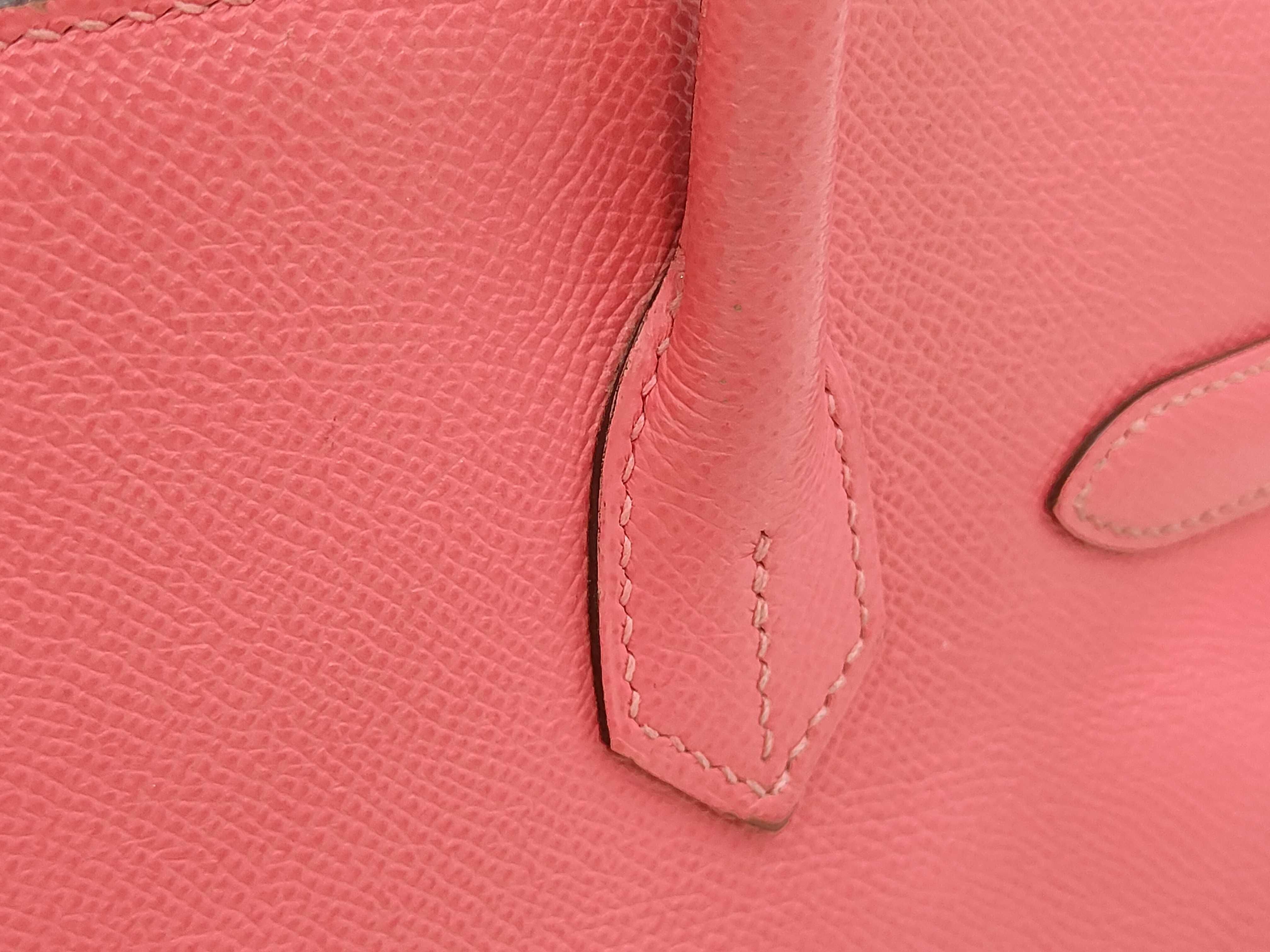Birkin 30 Epsom leather, silver hardware, D color, pinkish handbag — view 3