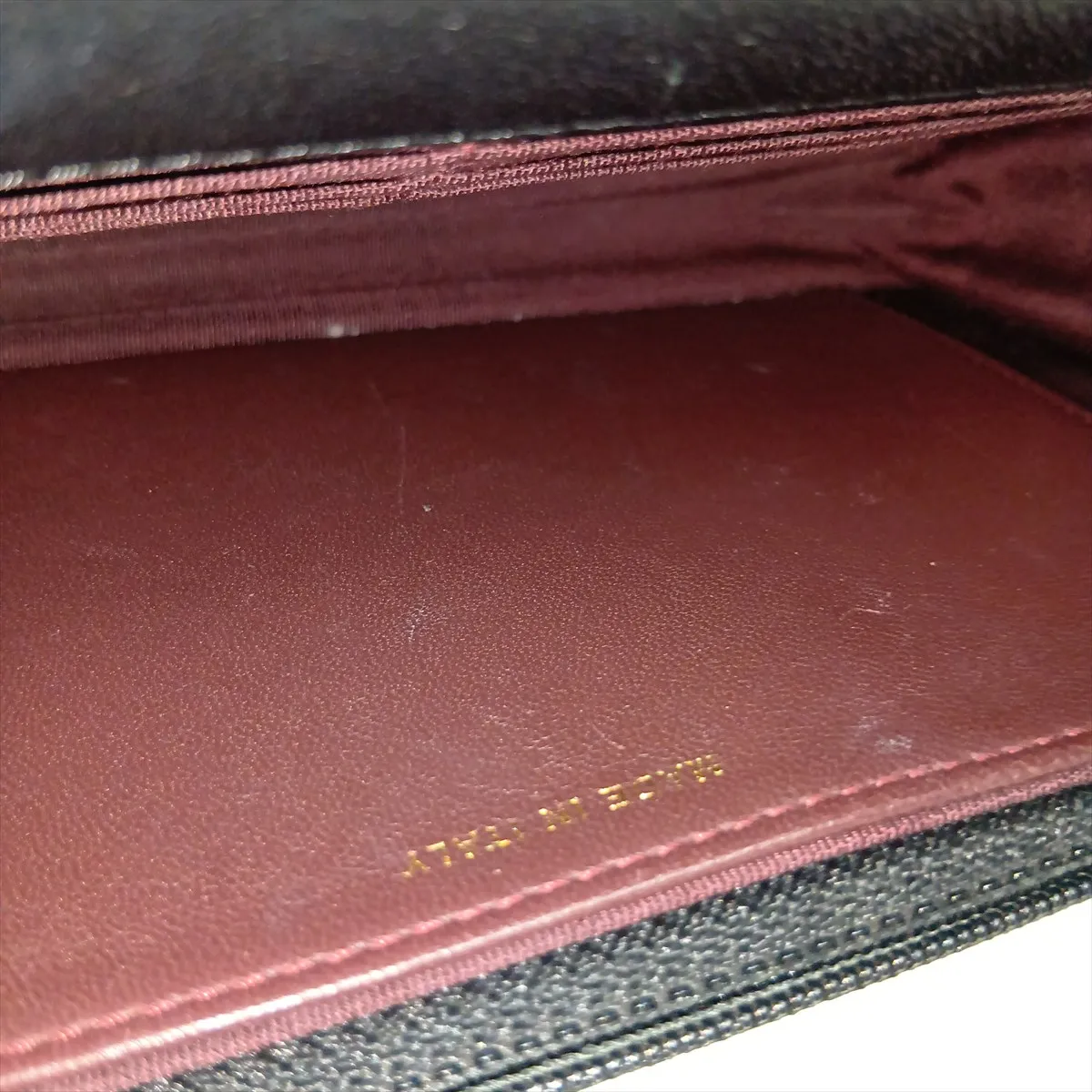 Matelassé Lambskin Chain Wallet, Black with Gold Hardware, 25149715 (Serial Number in the 25s) — view 12