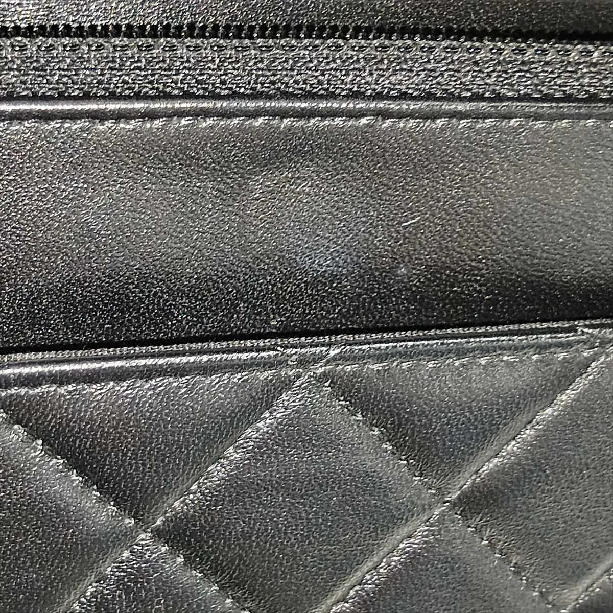 Matelassé Lambskin Chain Wallet, Black with Gold Hardware, 25149715 (Serial Number in the 25s) — view 13