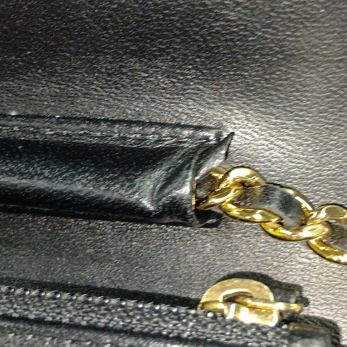 Matelassé Lambskin Chain Wallet, Black with Gold Hardware, 25149715 (Serial Number in the 25s) — view 15