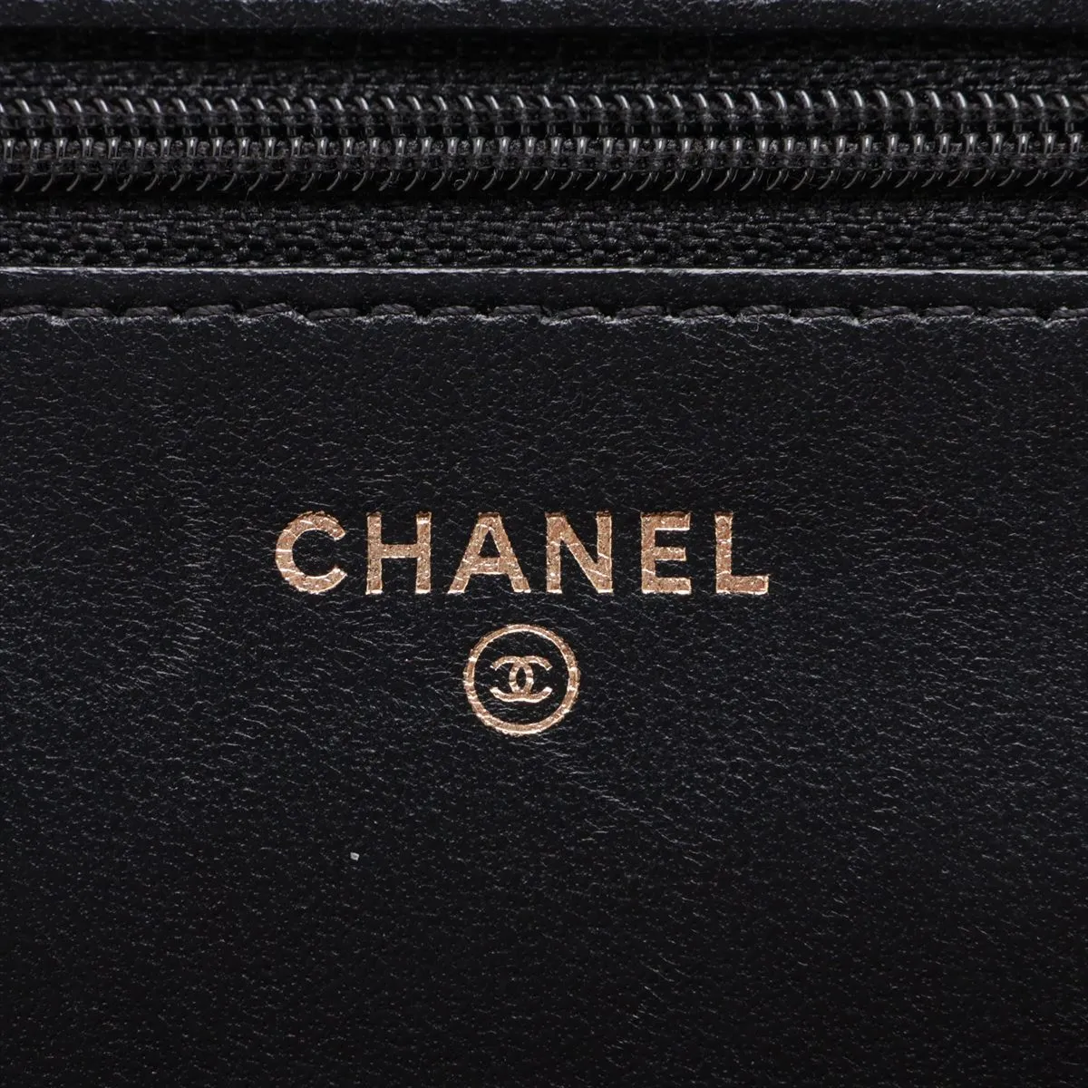Matelassé Lambskin Chain Wallet, Black with Gold Hardware, 25149715 (Serial Number in the 25s) — view 9