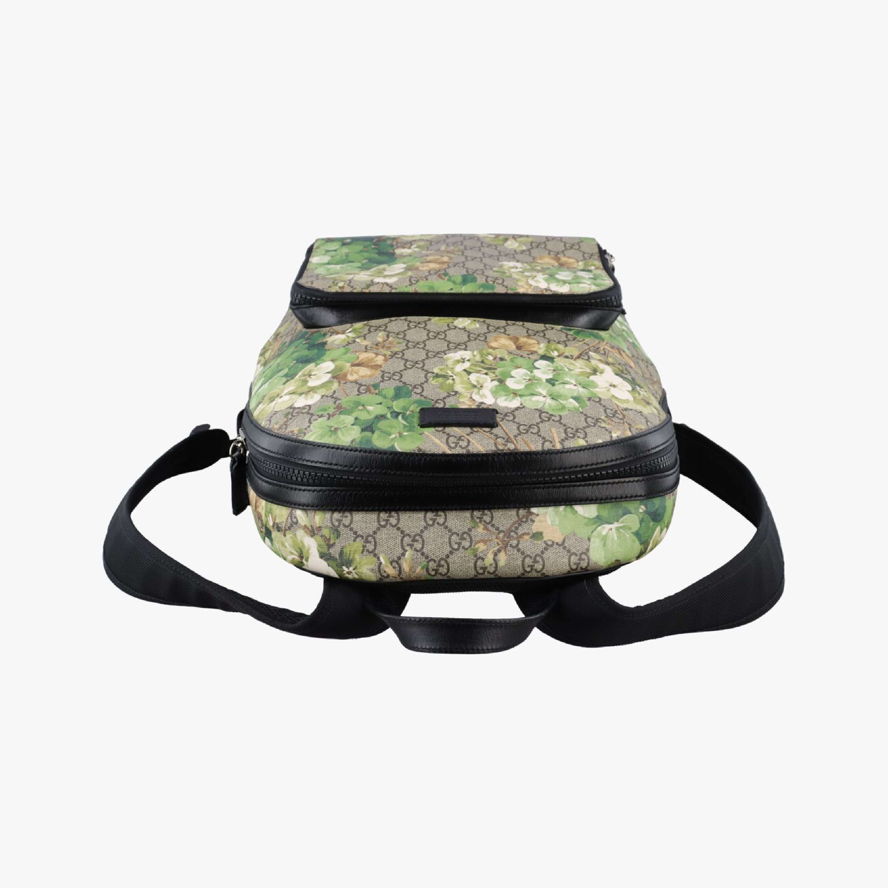 GG Blooms Backpack, Beige x Multi, PVC Coated Canvas x Leather, 406370 H01931918 — view 5