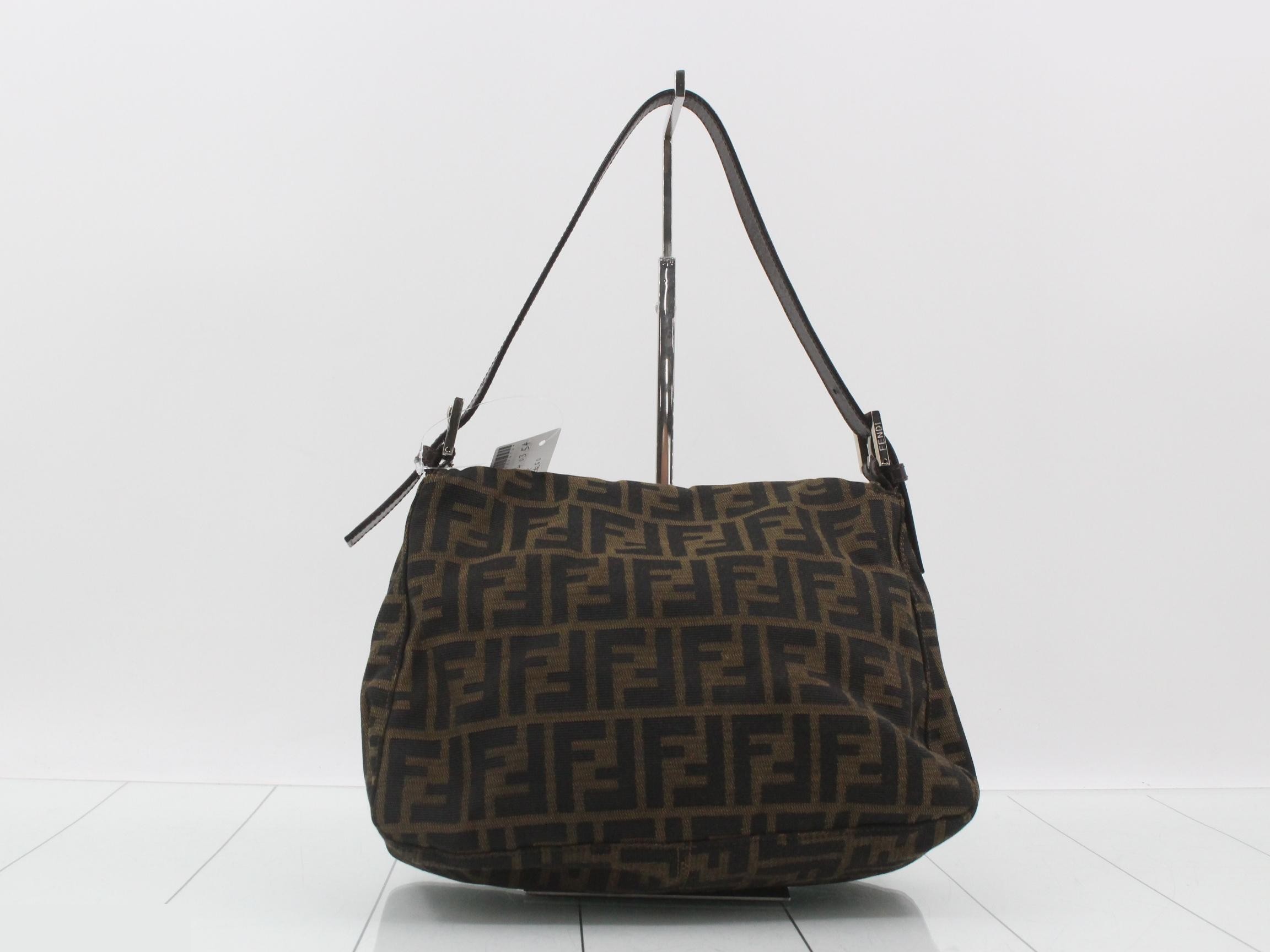 ZUCCA Mamma Bucket Shoulder Bag, Canvas/Leather, Brown — view 2