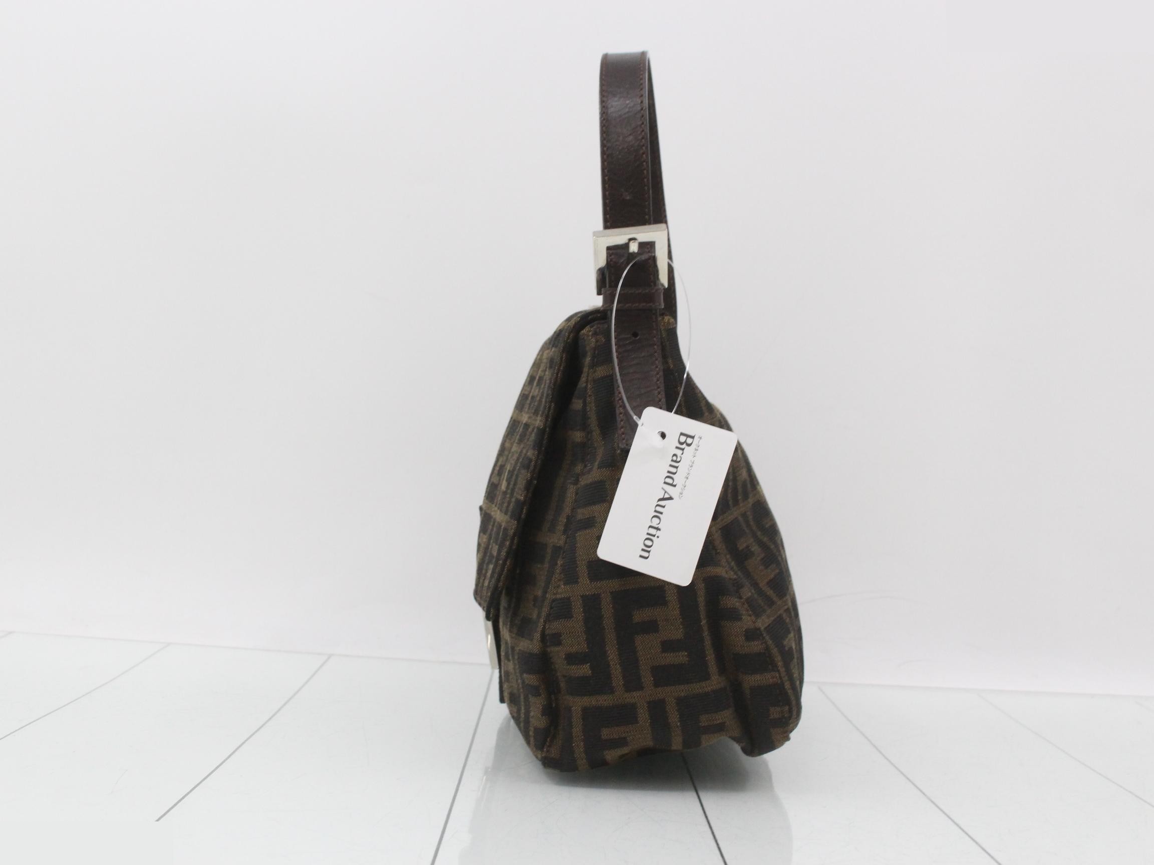 ZUCCA Mamma Bucket Shoulder Bag, Canvas/Leather, Brown — view 3