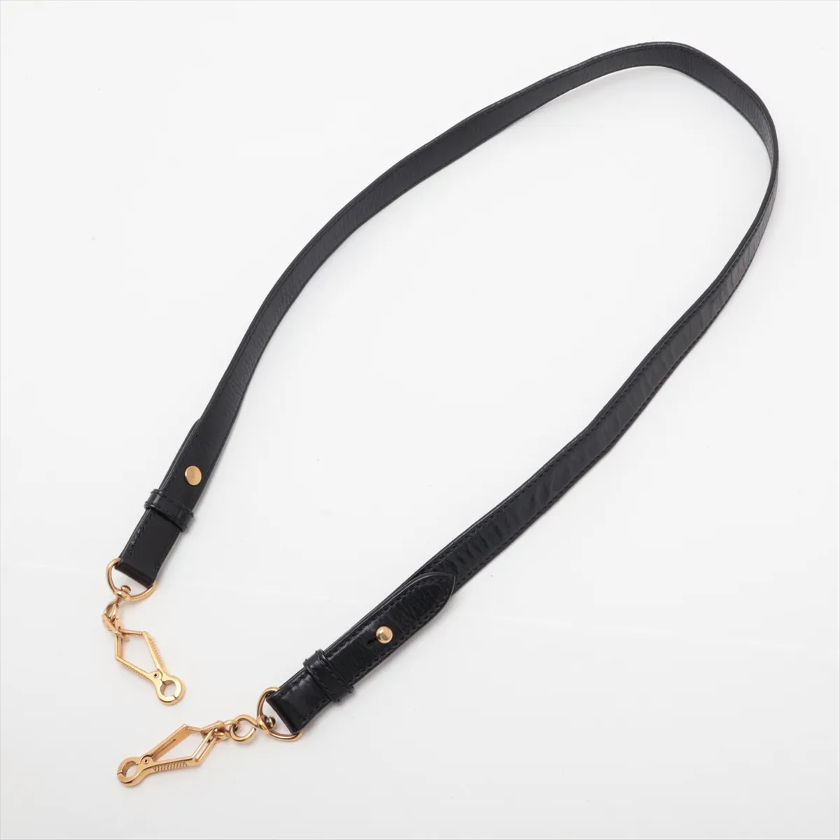 Side Ribbon Leather 2-Way Handbag, Black — view 7