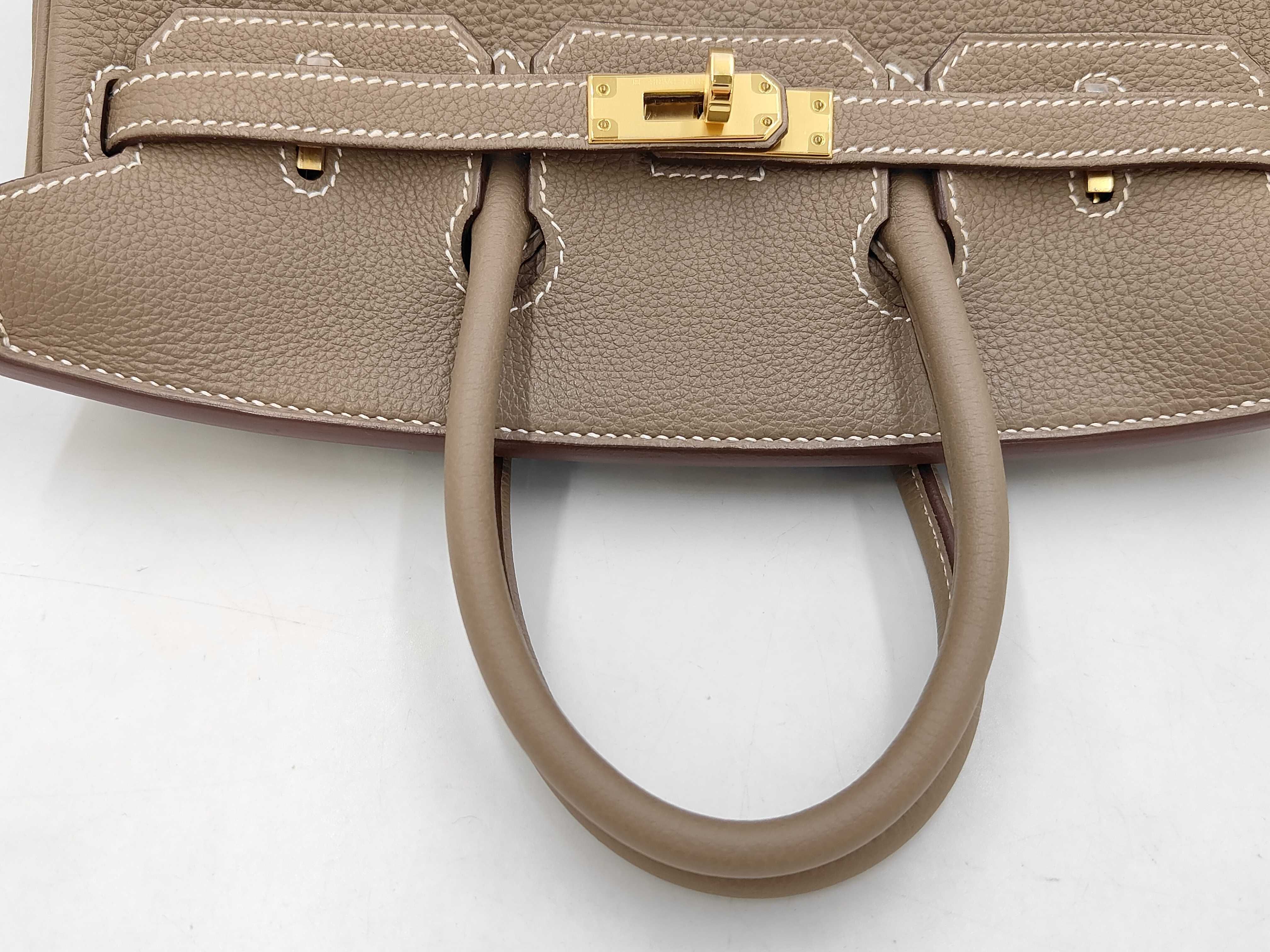 Birkin 25 Togo Etoupe Gold Hardware W Stamp Handbag — view 5